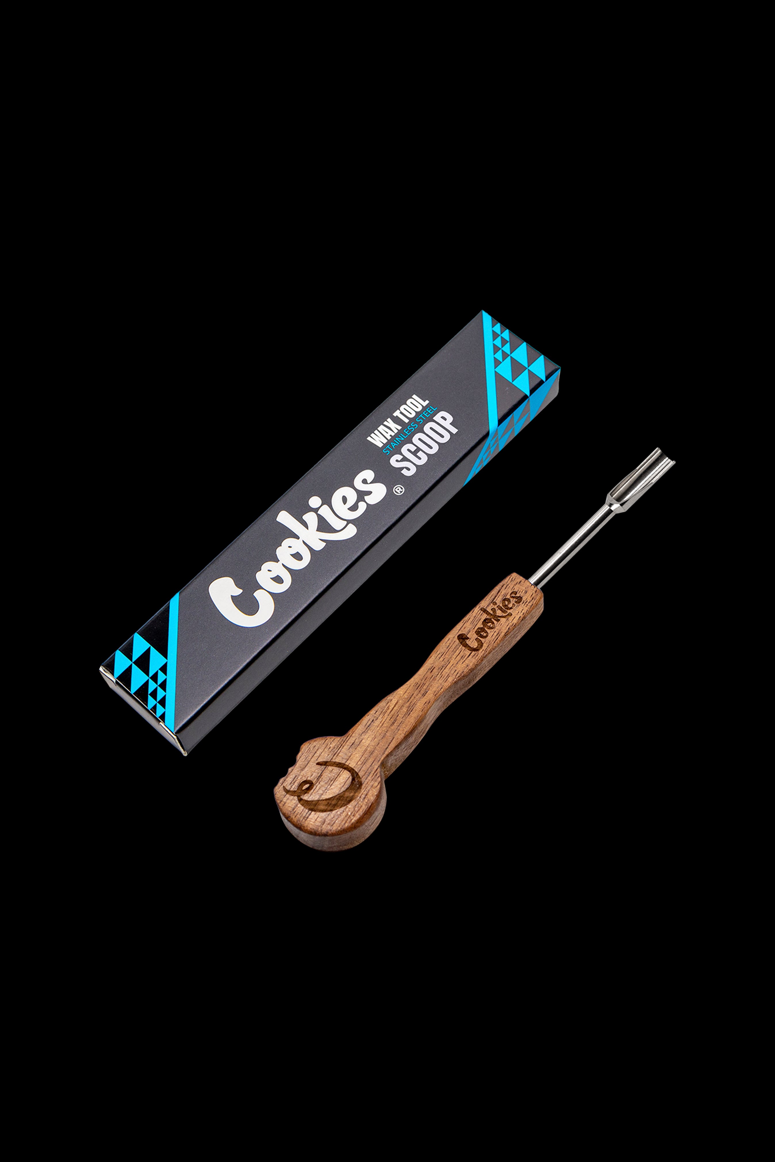 Cookies brand wax tool and packaging on a white background.