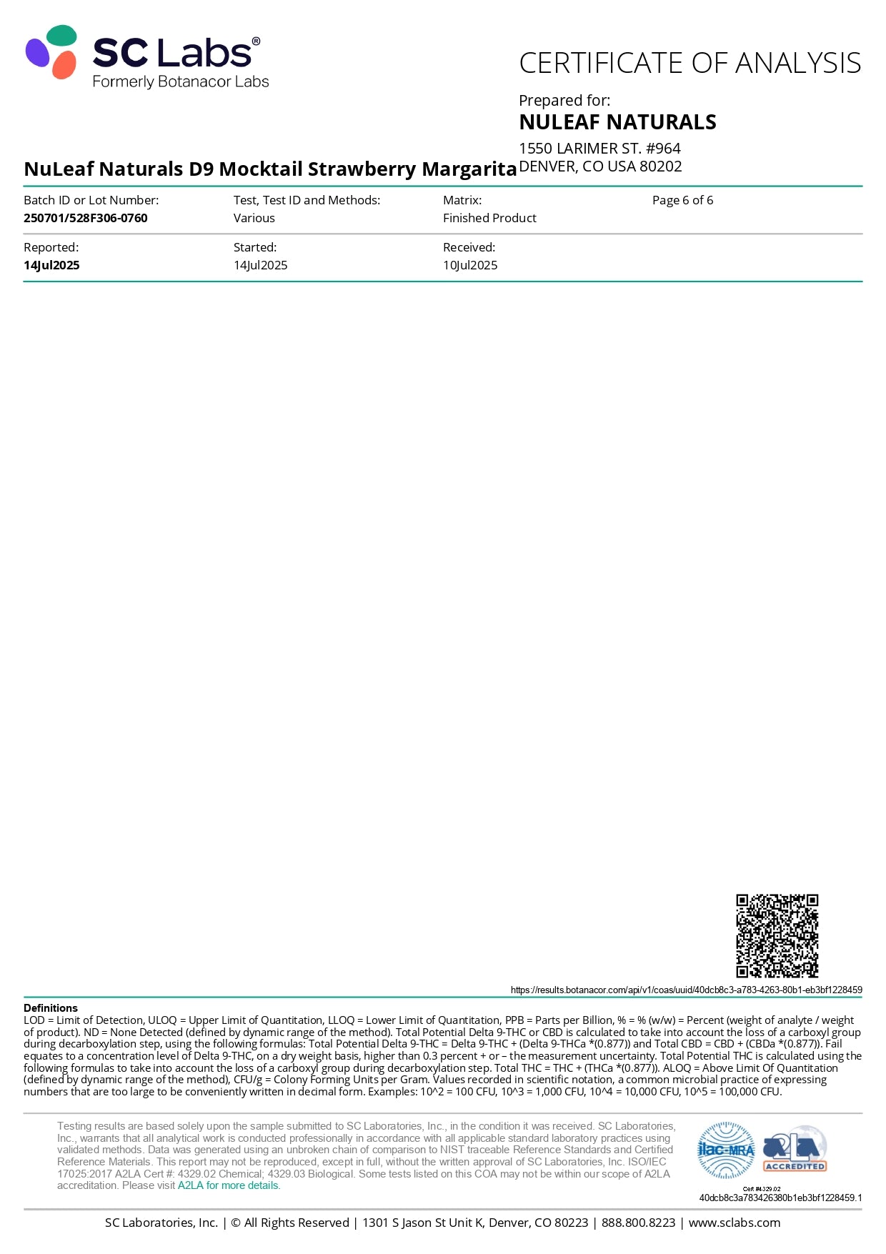 NuLeaf D9 THC Mocktail Shots