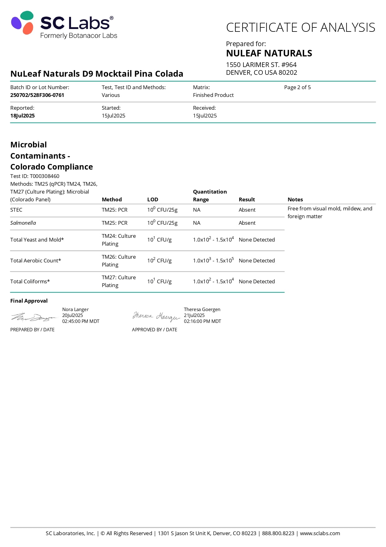 NuLeaf D9 THC Mocktail Shots