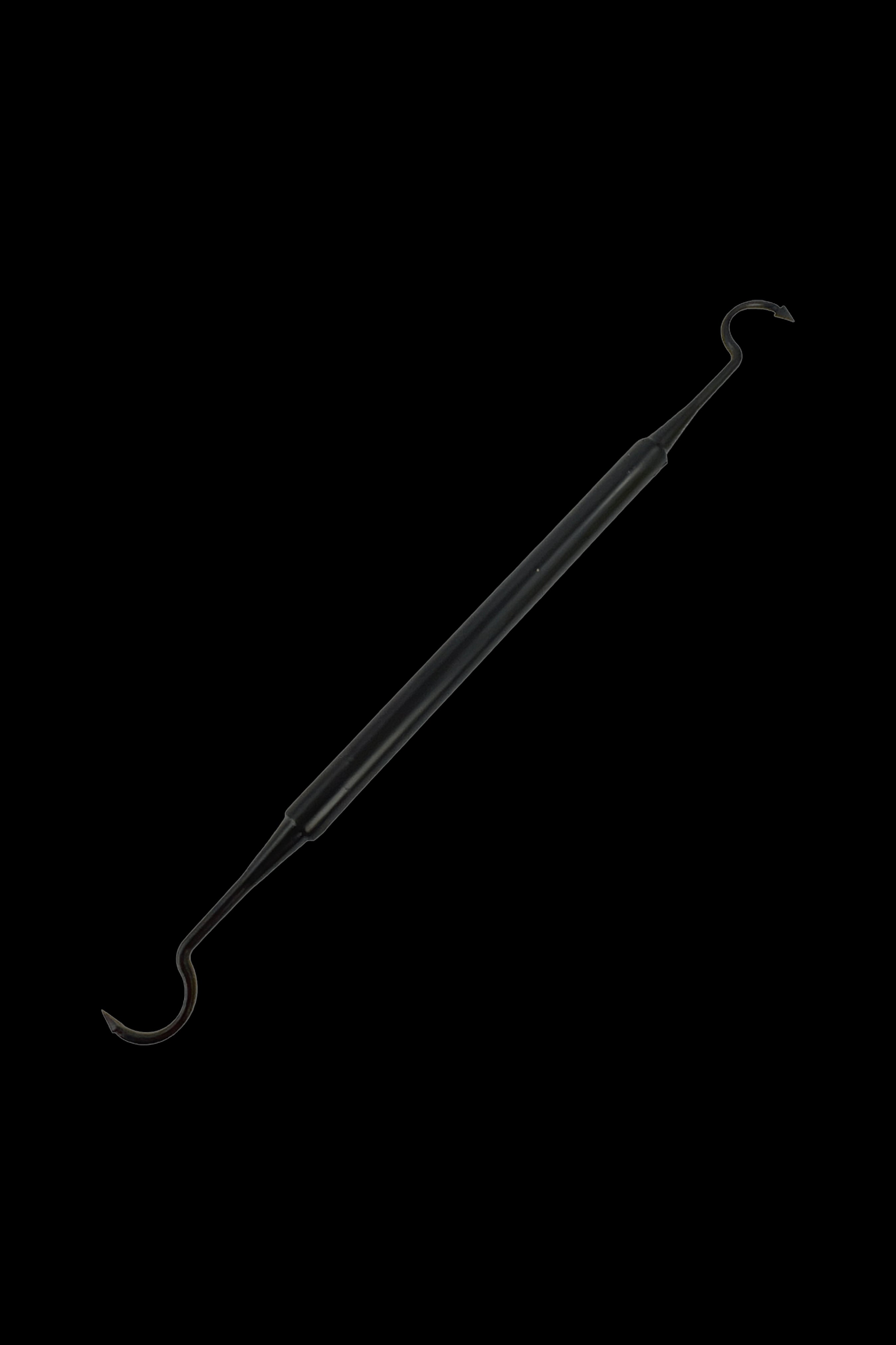Black dab tool with a curved scoop tip.