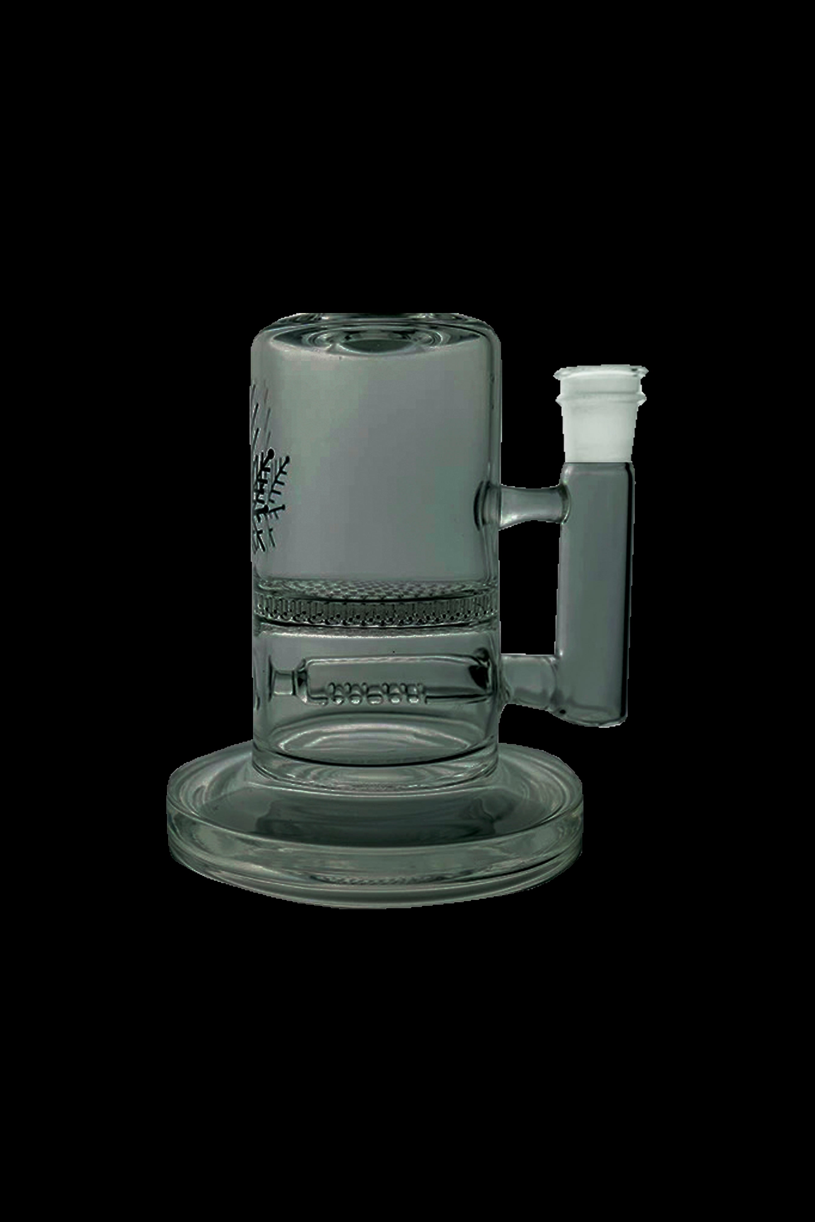 Green glass bubbler water pipe with percolator.