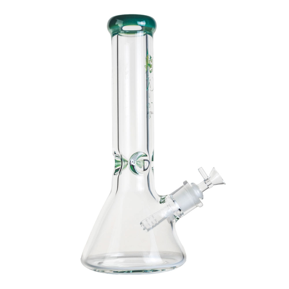 Front view of the 9mm Straight Neck Beaker, a clear glass piece with a simple, cylindrical shape.
