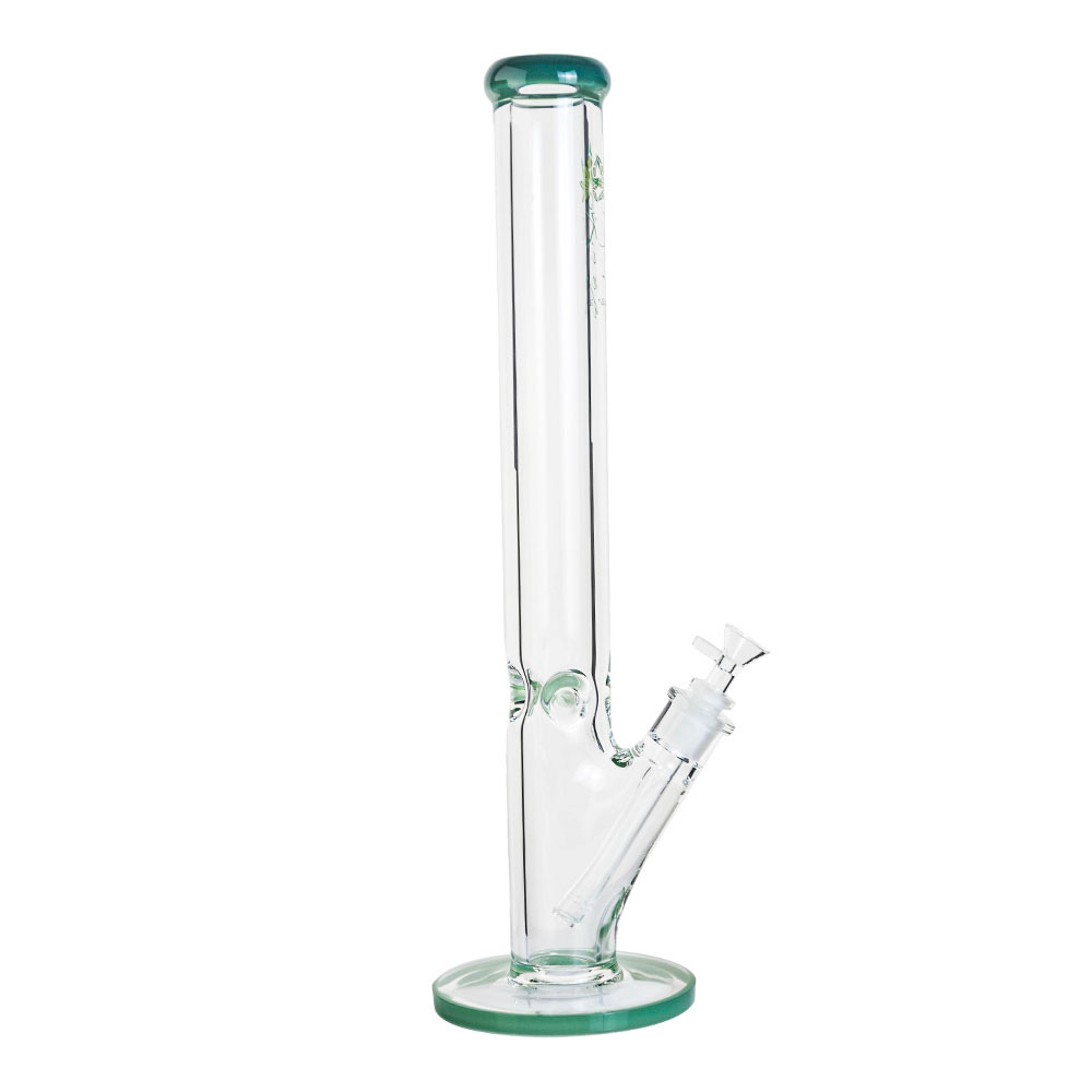 Front view of The Kind Glass 9mm Straight Neck Tube, showing the clear glass tube against a plain white background.
