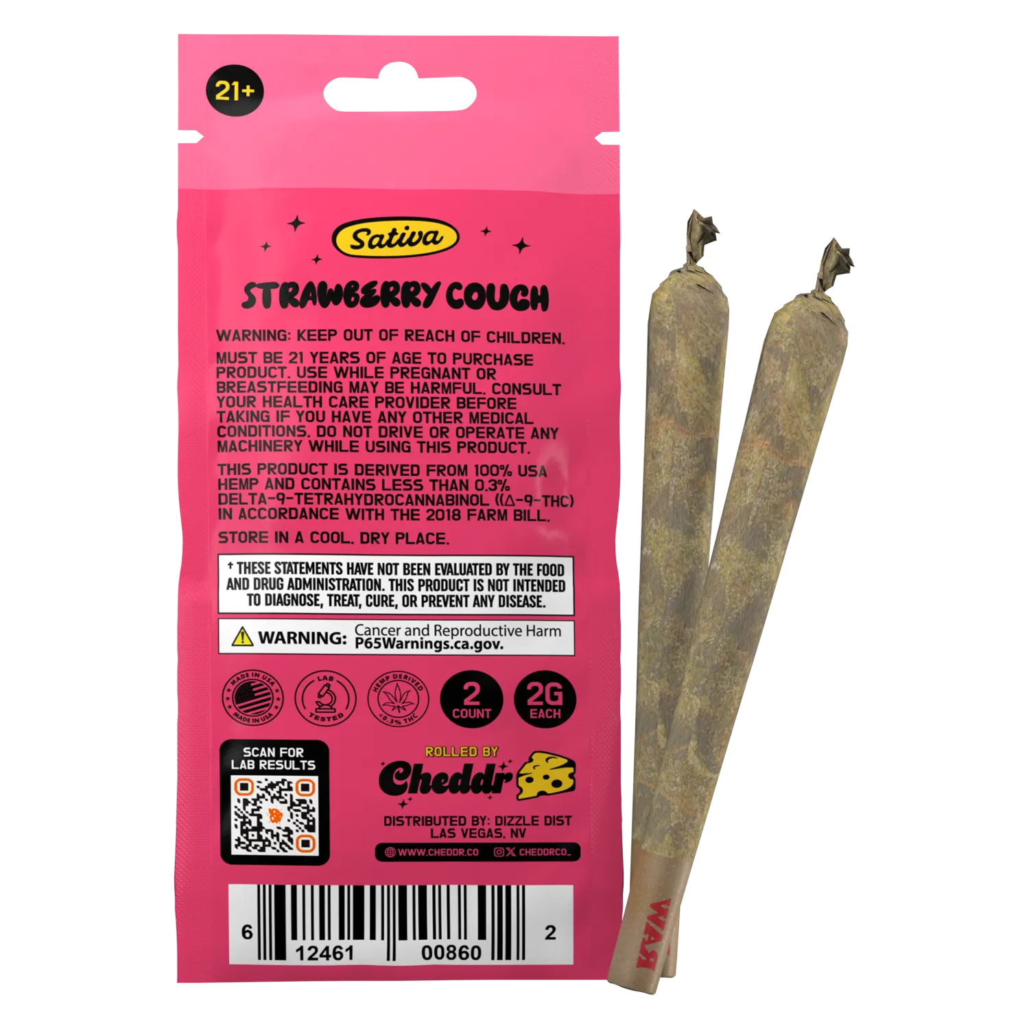 Cheddr Holes - 2g Jelly-Core Hash Holes (2-Pack) STRAWBERRY COUGH