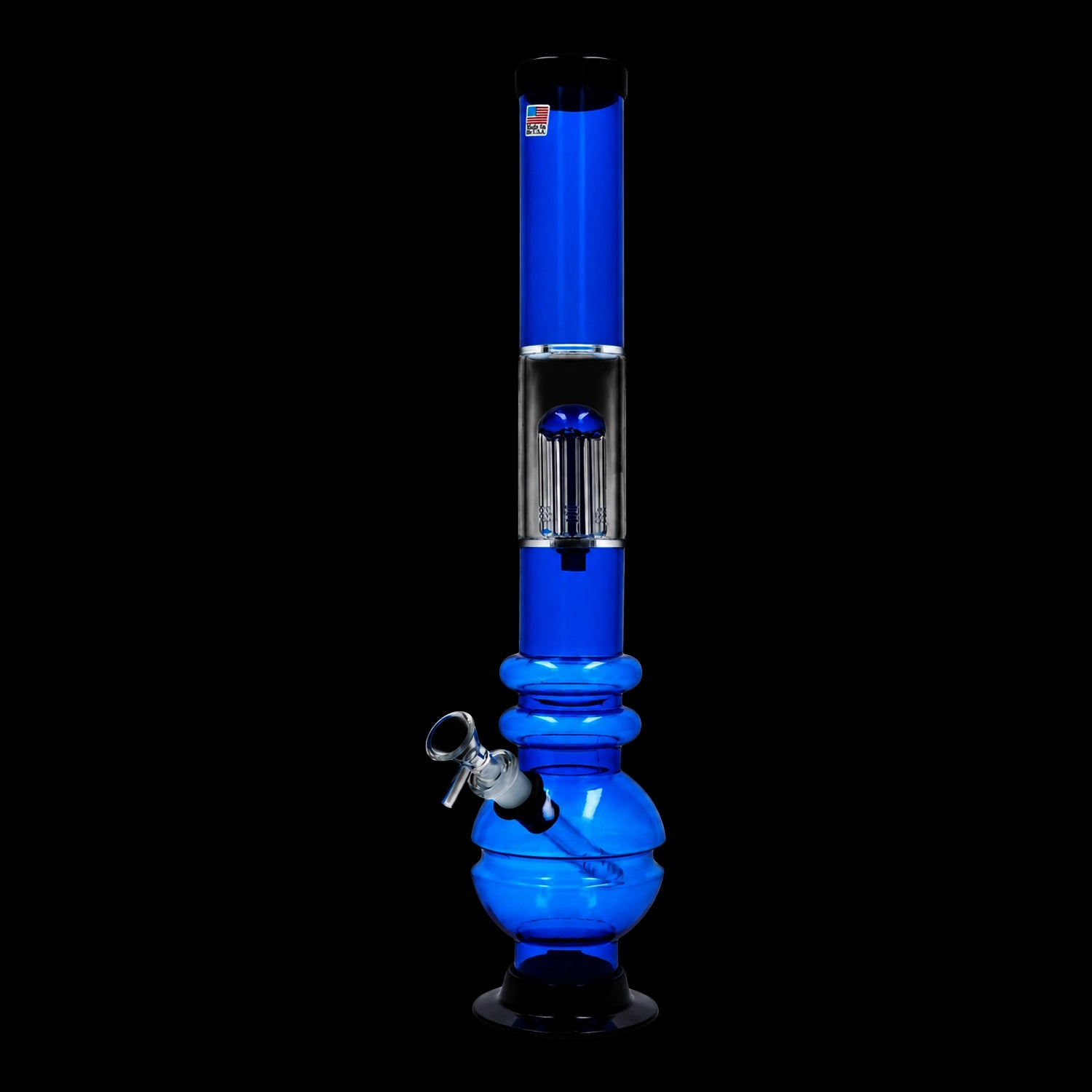 JM Plastic Bubble Base with Glass Perc Acrylic Bong