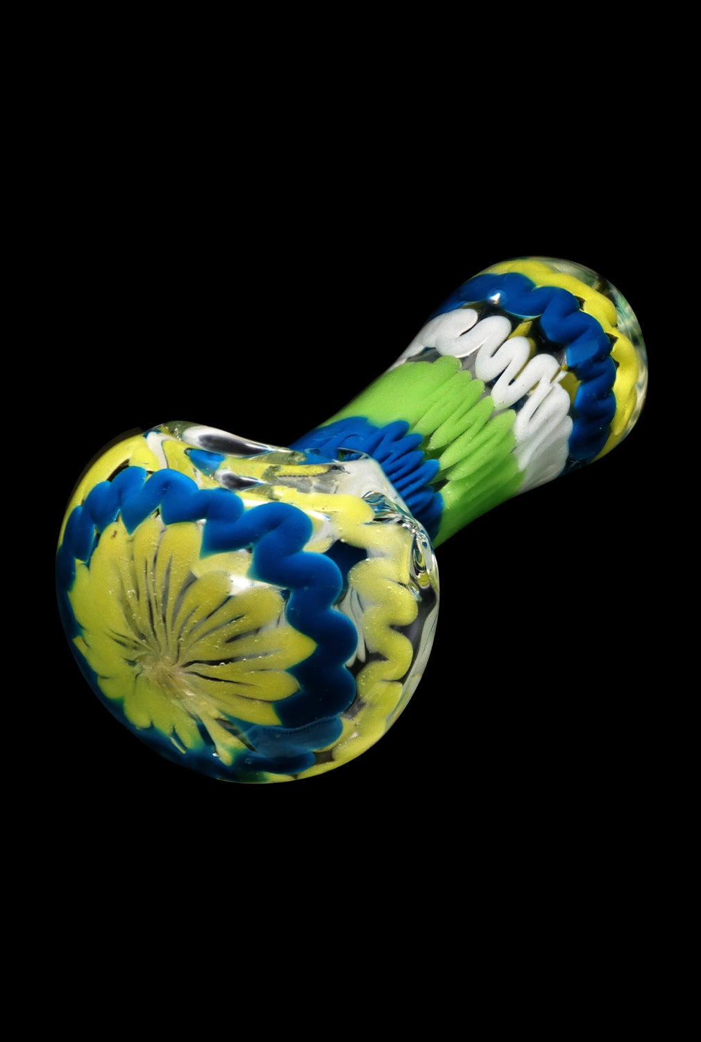 Smoke Cartel Fancy Multi-Colour Striped Glass Spoon Pipe - 5 in.