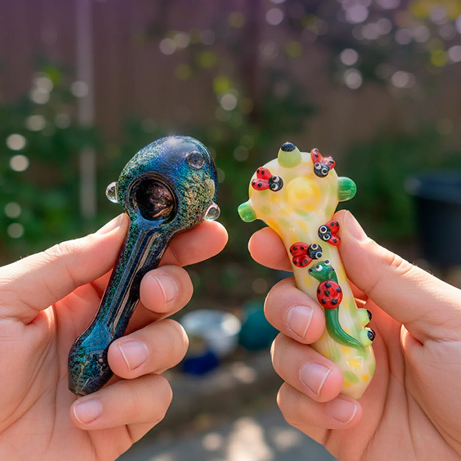 Smoke Cartel Fancy Ladybug and Snail Spoon Pipe - 6 in.