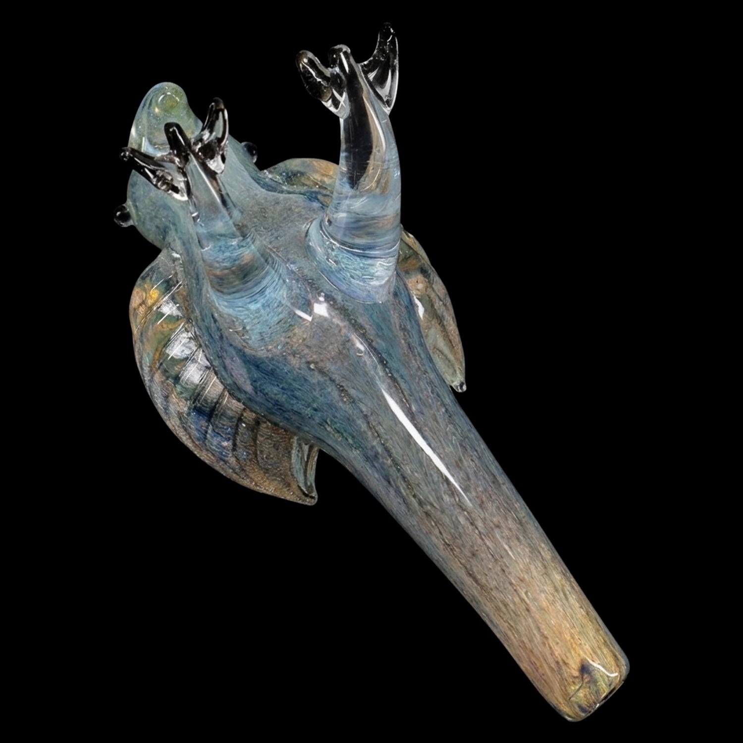 Silver Fumed Color-Changing Glass Bird Hand Pipe “Songbird” – Assorted