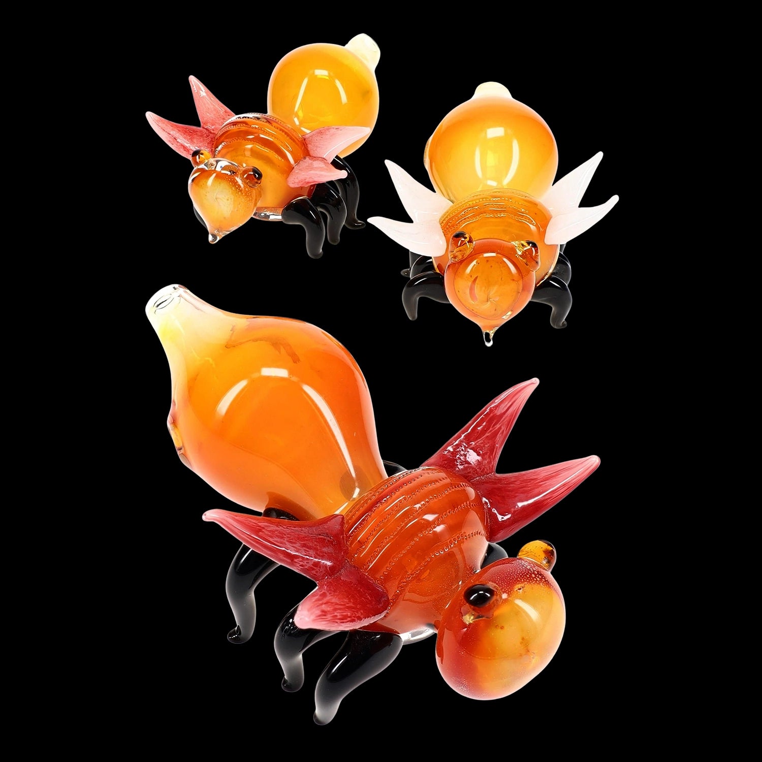 Gold Fumed Color-Change Glass Fly Pipe “Honey Hustler” – Assorted