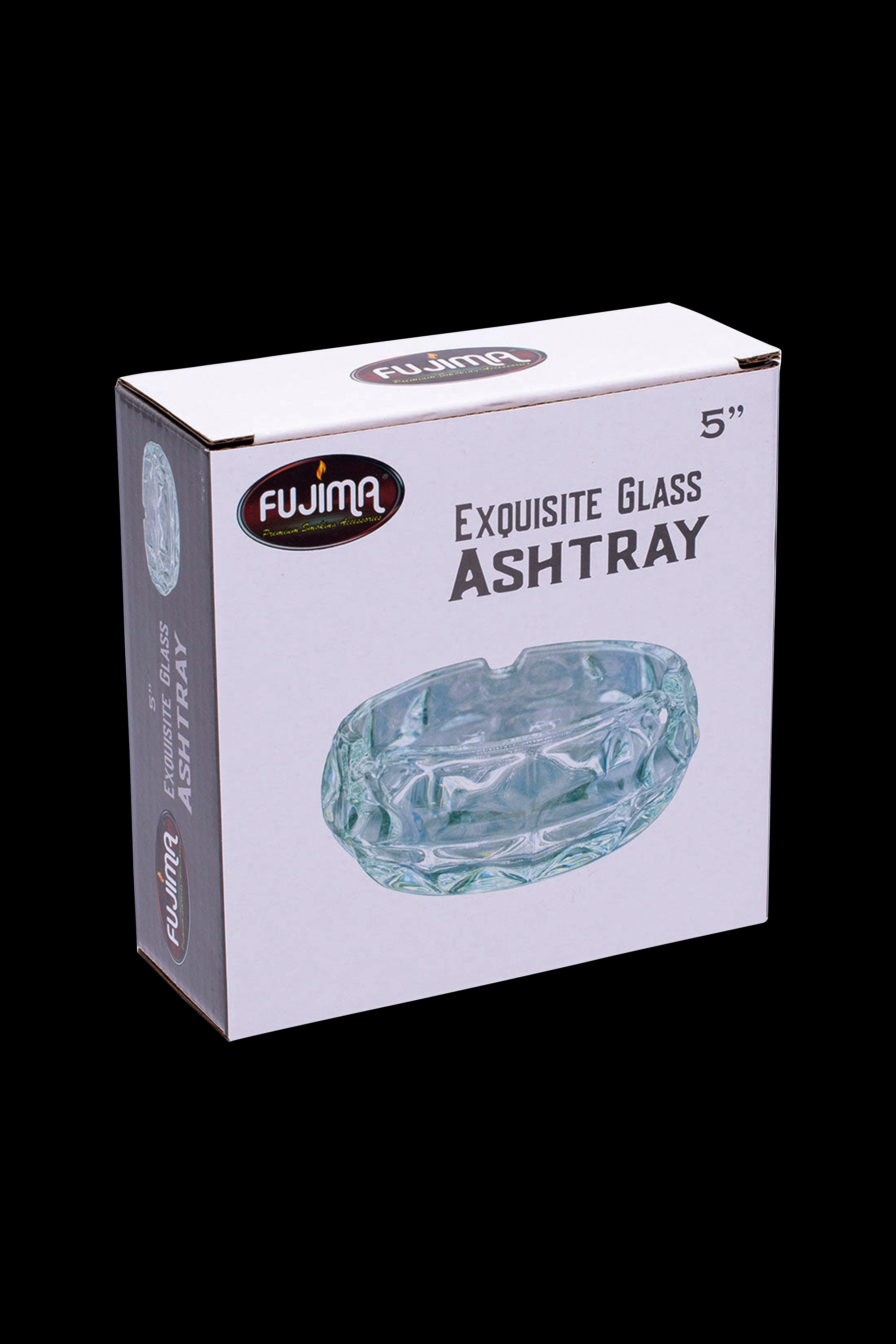 Fujima 5" exquisite glass ashtray in its retail box.