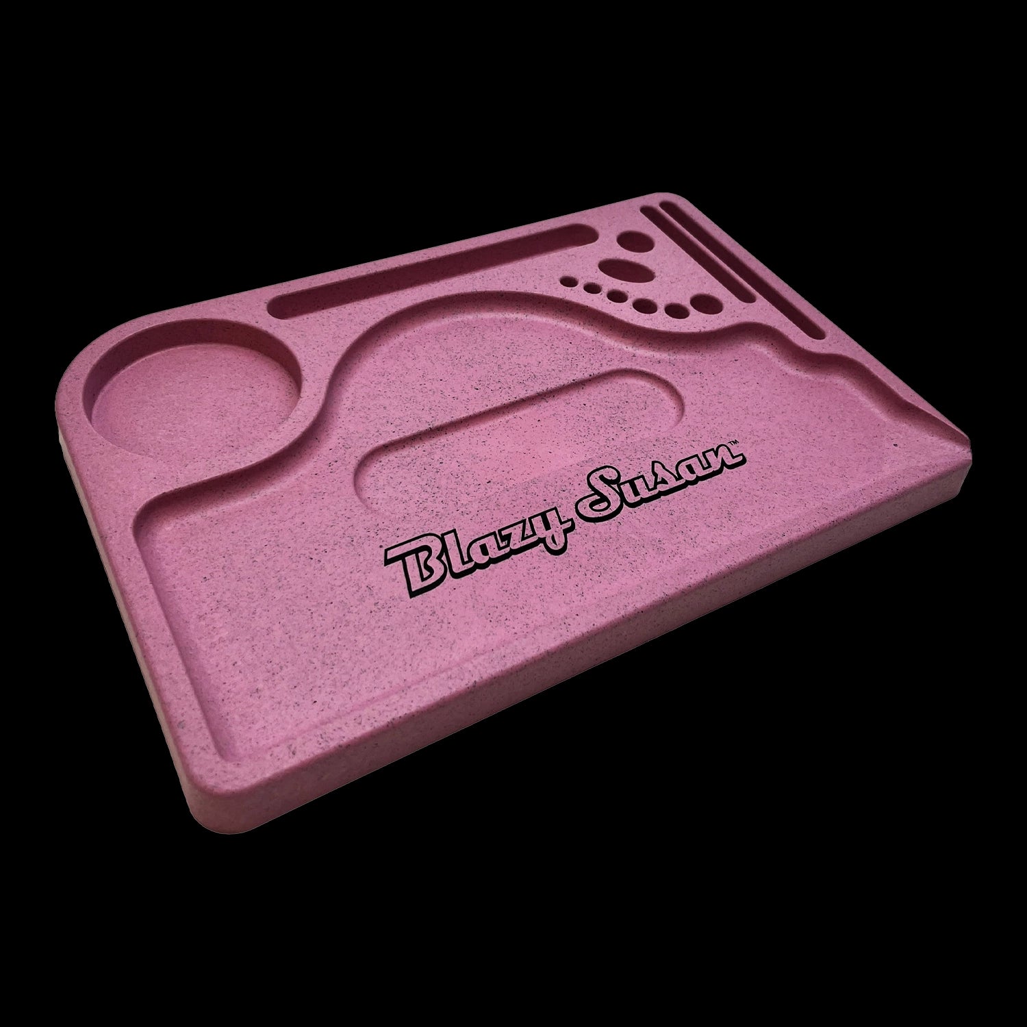 Blazy Susan Hemp Plastic Rolling Tray - Pink