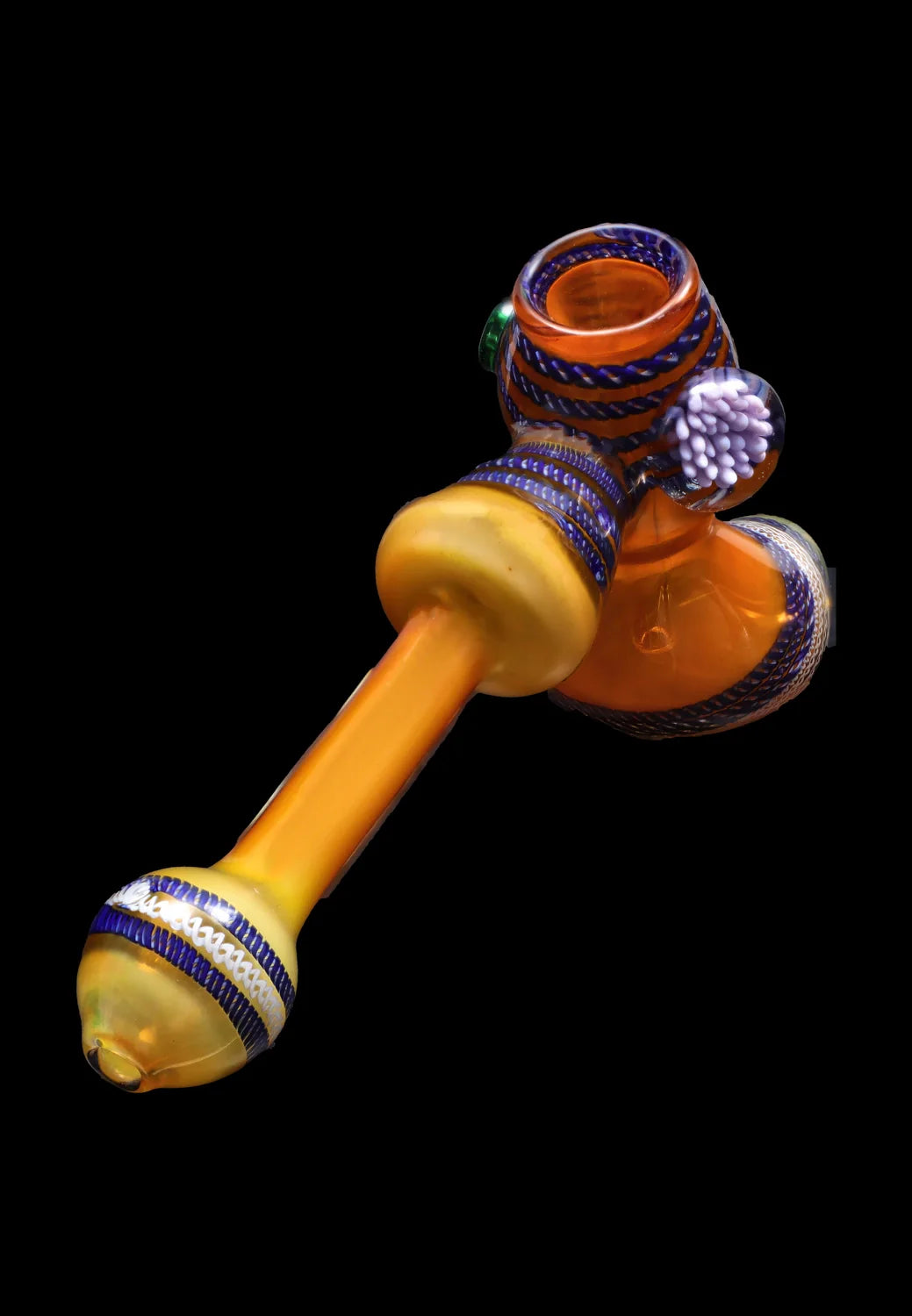Smoke Cartel Gold Fume with Locket Hammer Bubbler - 9 in.