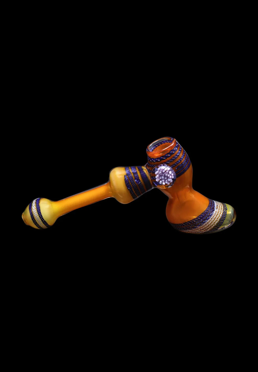 Smoke Cartel Gold Fume with Locket Hammer Bubbler - 9 in.