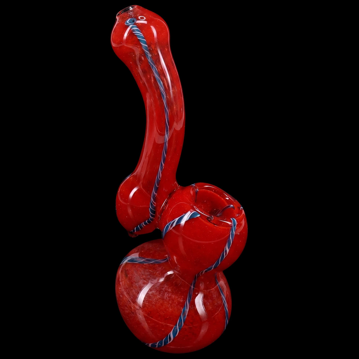 Primate Glass Frit Striped Sherlock Bubbler “Pocket Sleuth” – 5″ – Assorted Colors