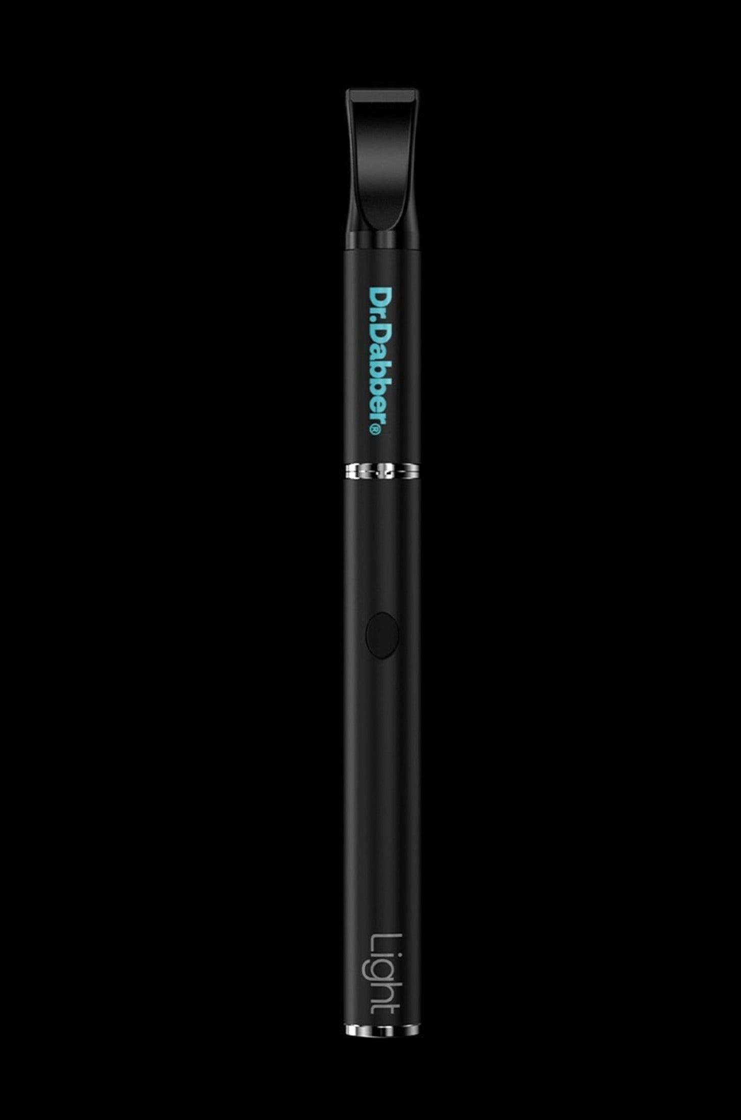 Black Dr. Dabber Light cannabis oil vape pen with a clear cartridge.