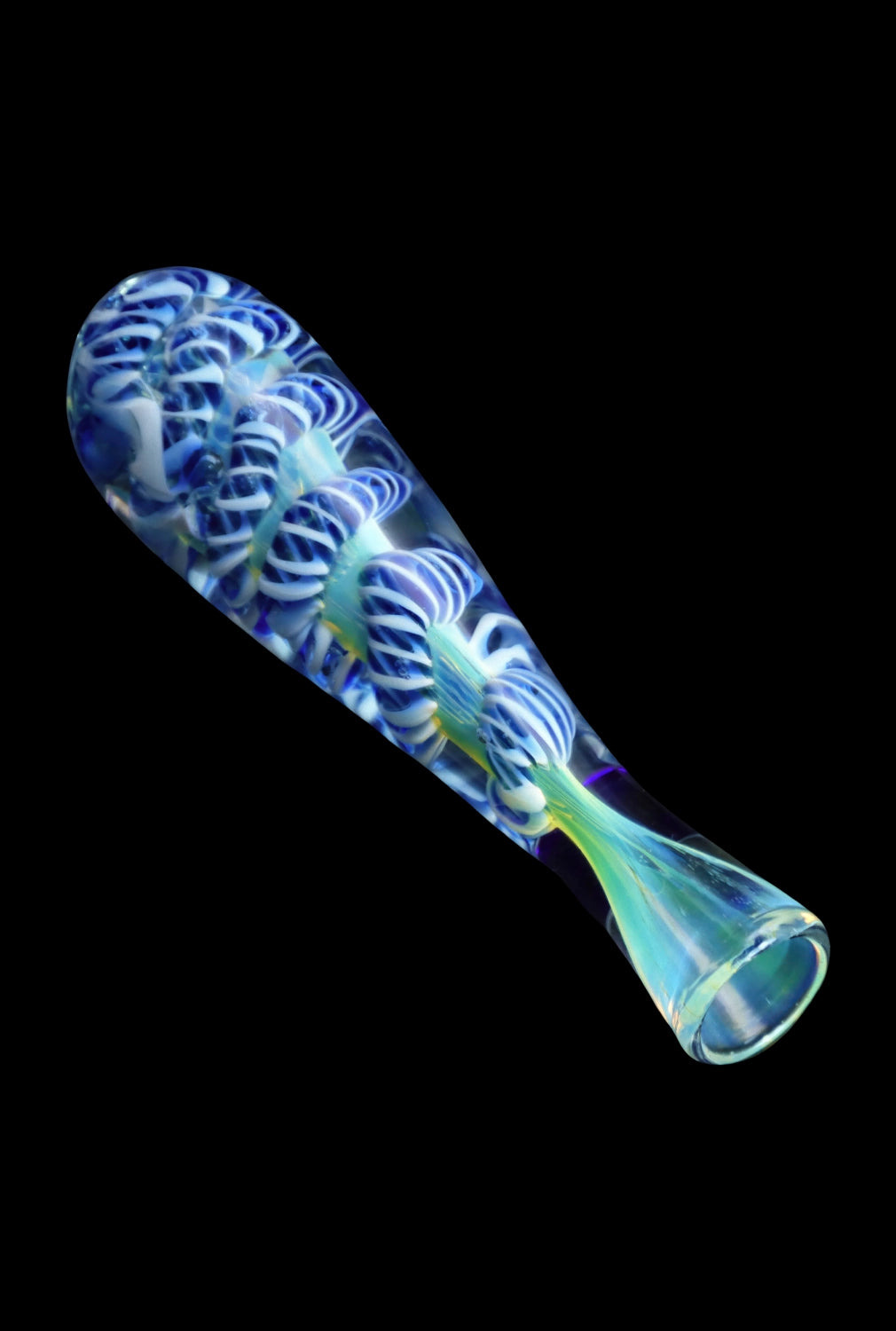 A three-inch Smoke Cartel Piped and Fumed One Hitter, presented in a diagonal view against a dark background.