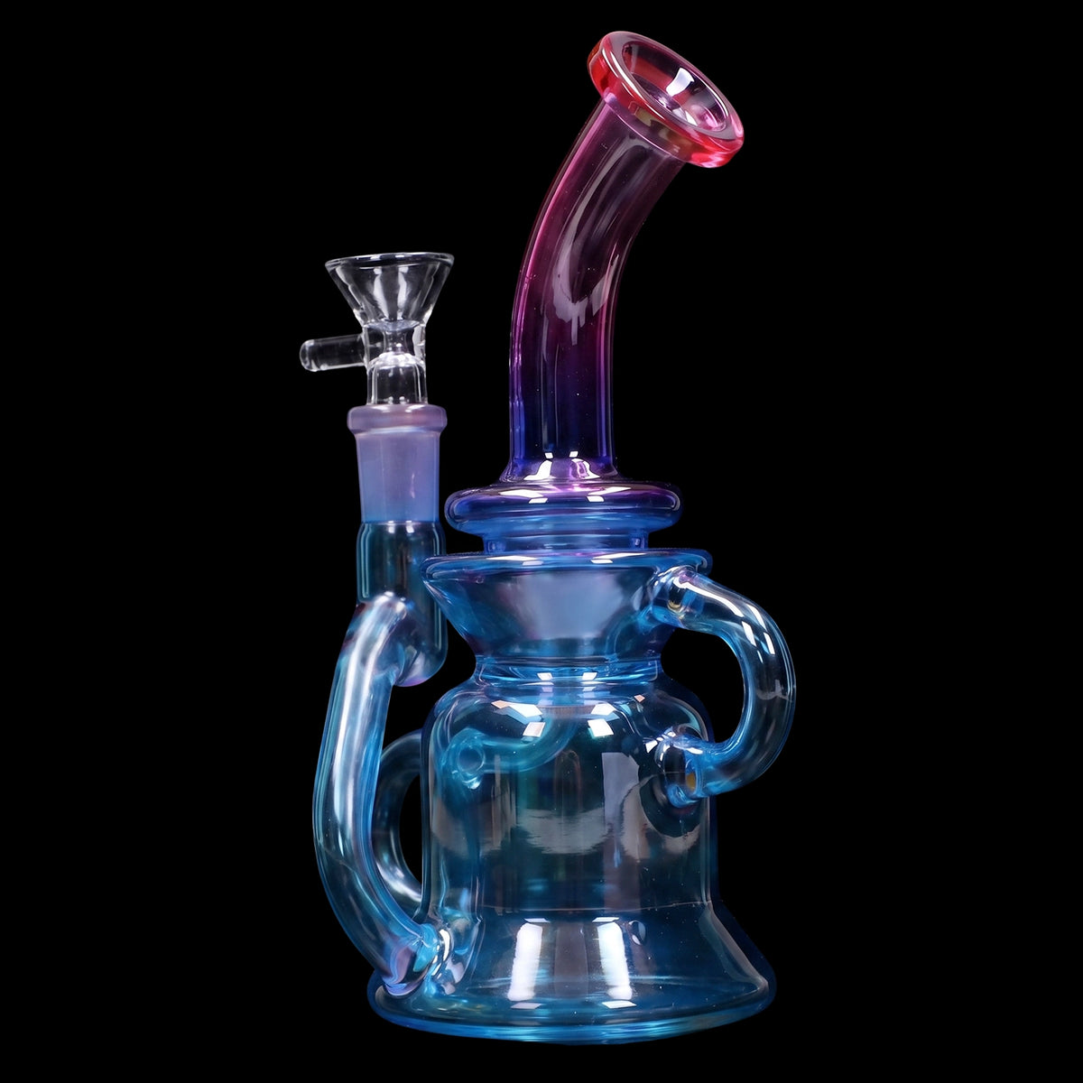 Smoke Cartel Bright Electroplated Recycler Bong - 8 in.