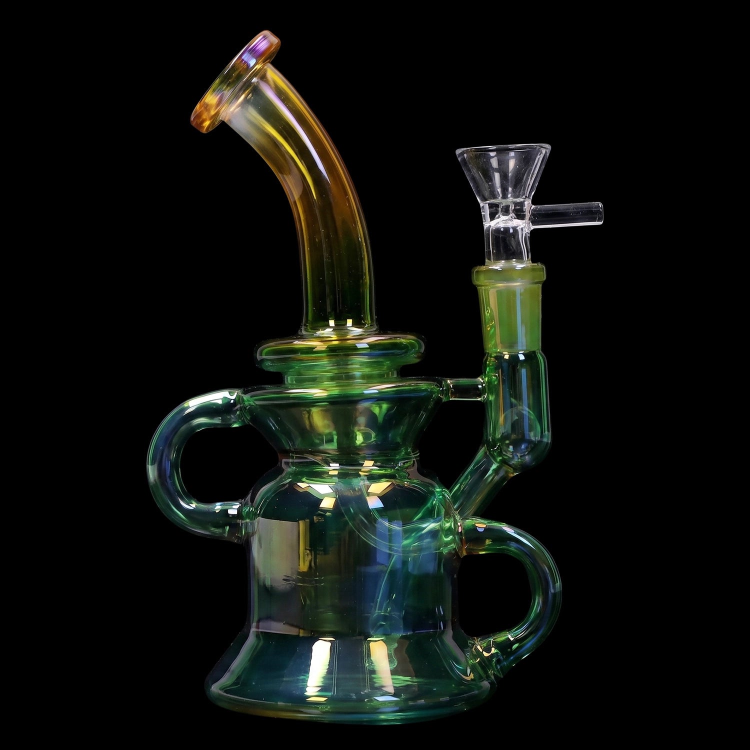 Smoke Cartel Bright Electroplated Recycler Bong - 8 in.