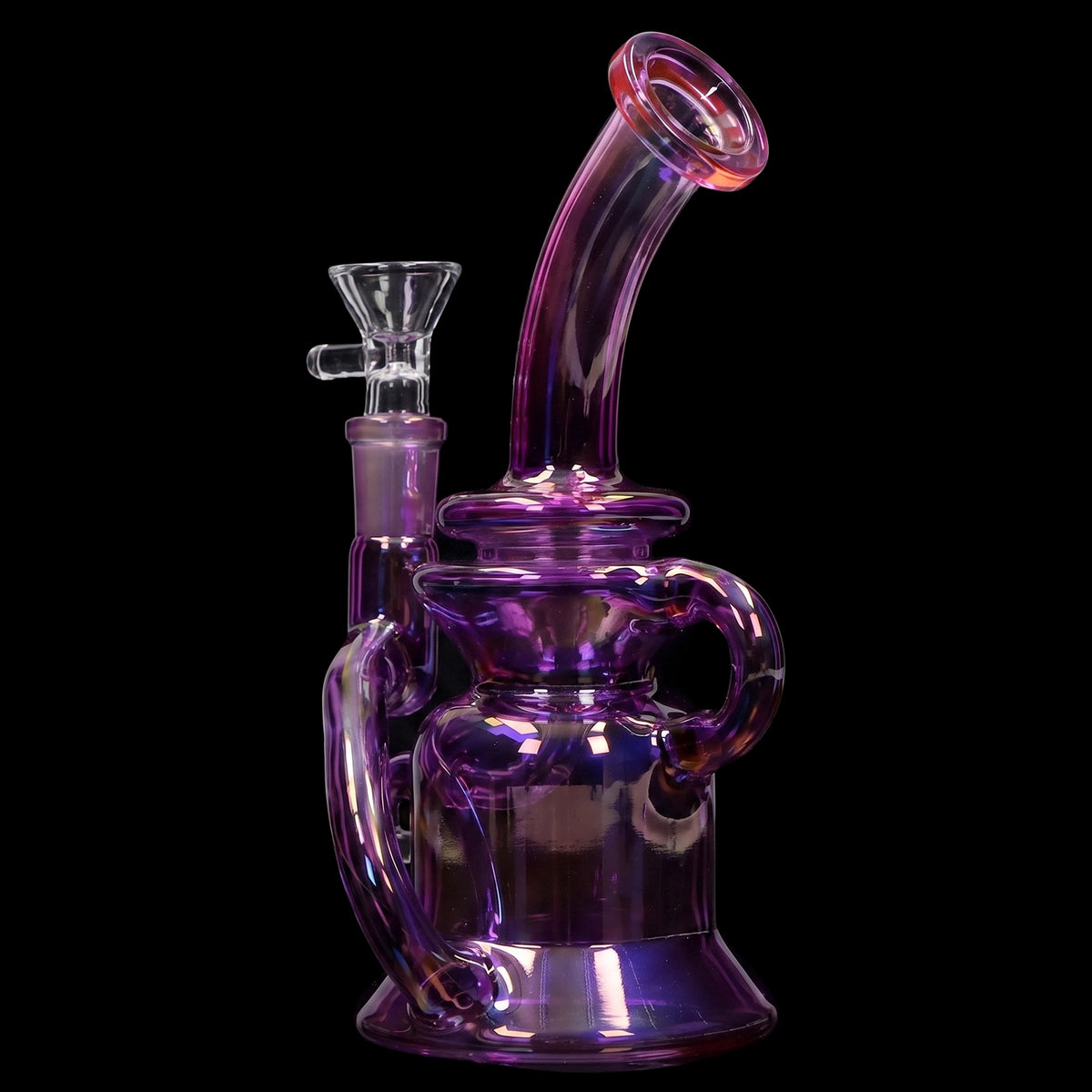 Smoke Cartel Bright Electroplated Recycler Bong - 8 in.
