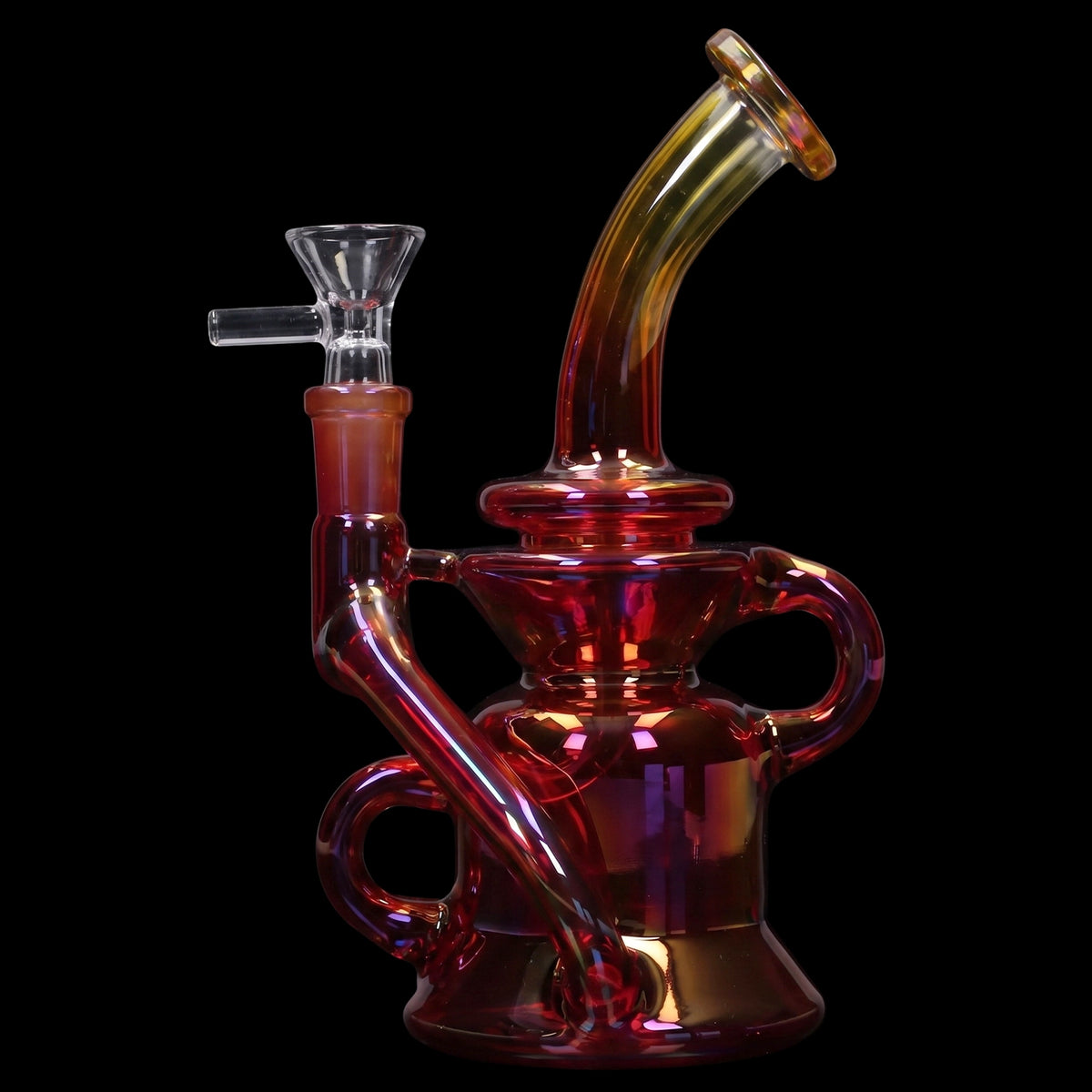 Smoke Cartel Bright Electroplated Recycler Bong - 8 in.