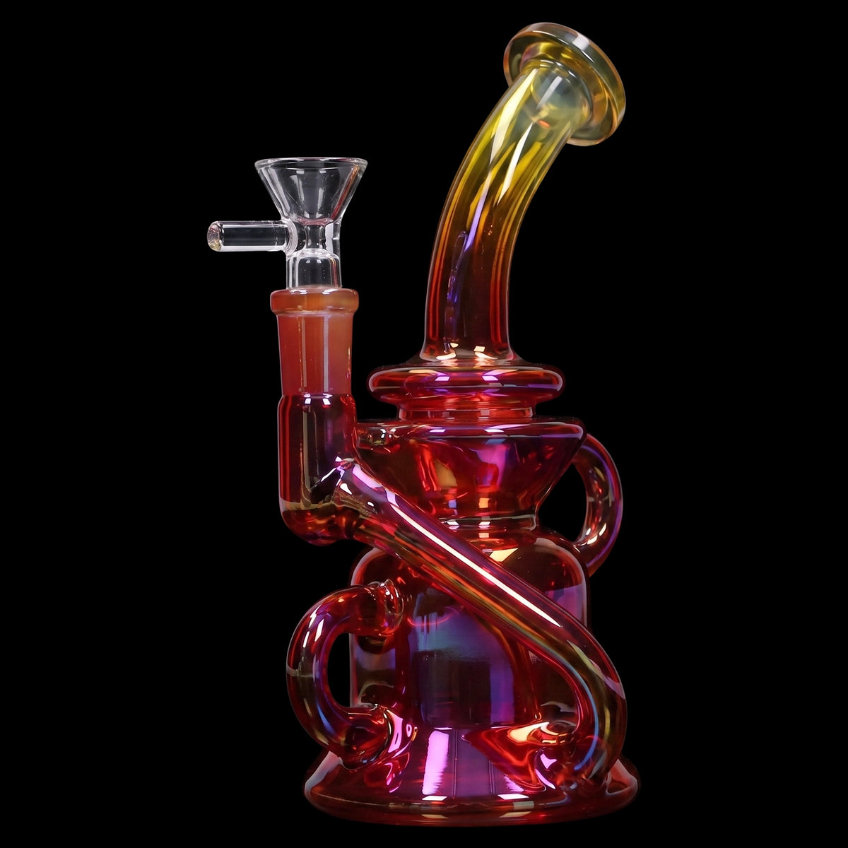 Smoke Cartel Bright Electroplated Recycler Bong - 8 in.