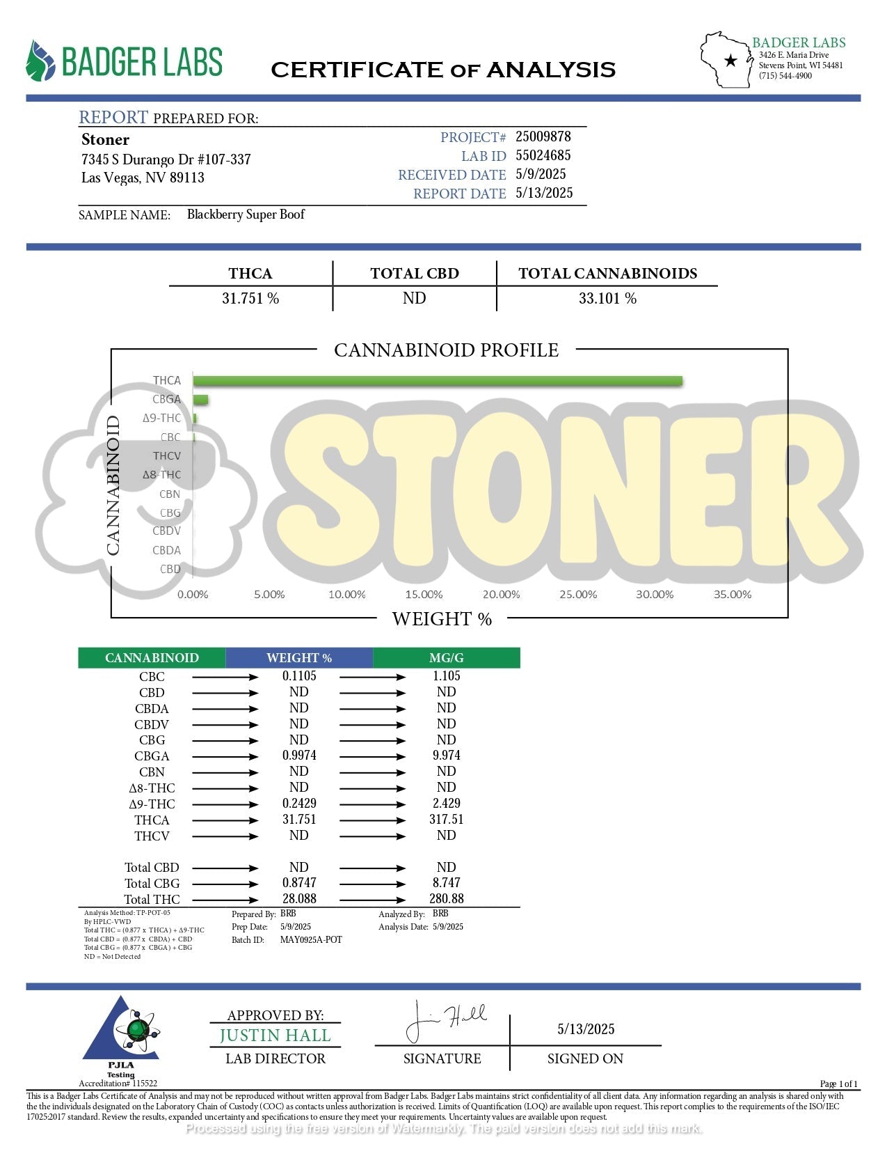 Stoner Blackberry Super Boof THCA Flower - Stoner Exotic