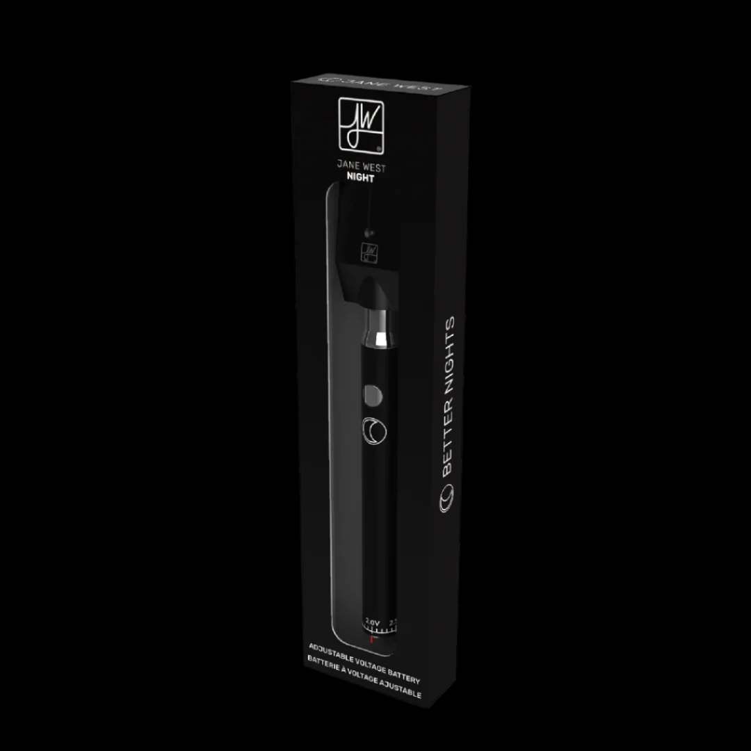 Black Jane West Night adjustable voltage battery for cannabis concentrates.