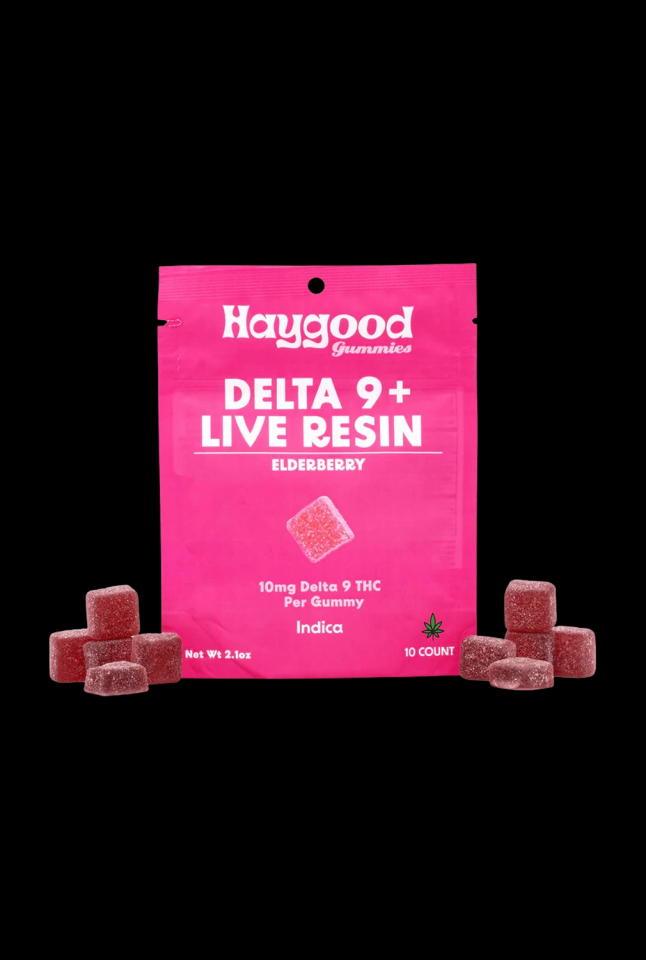 Haygood Farms D9 THC Live Resin Gummies - Indica - Elderberry