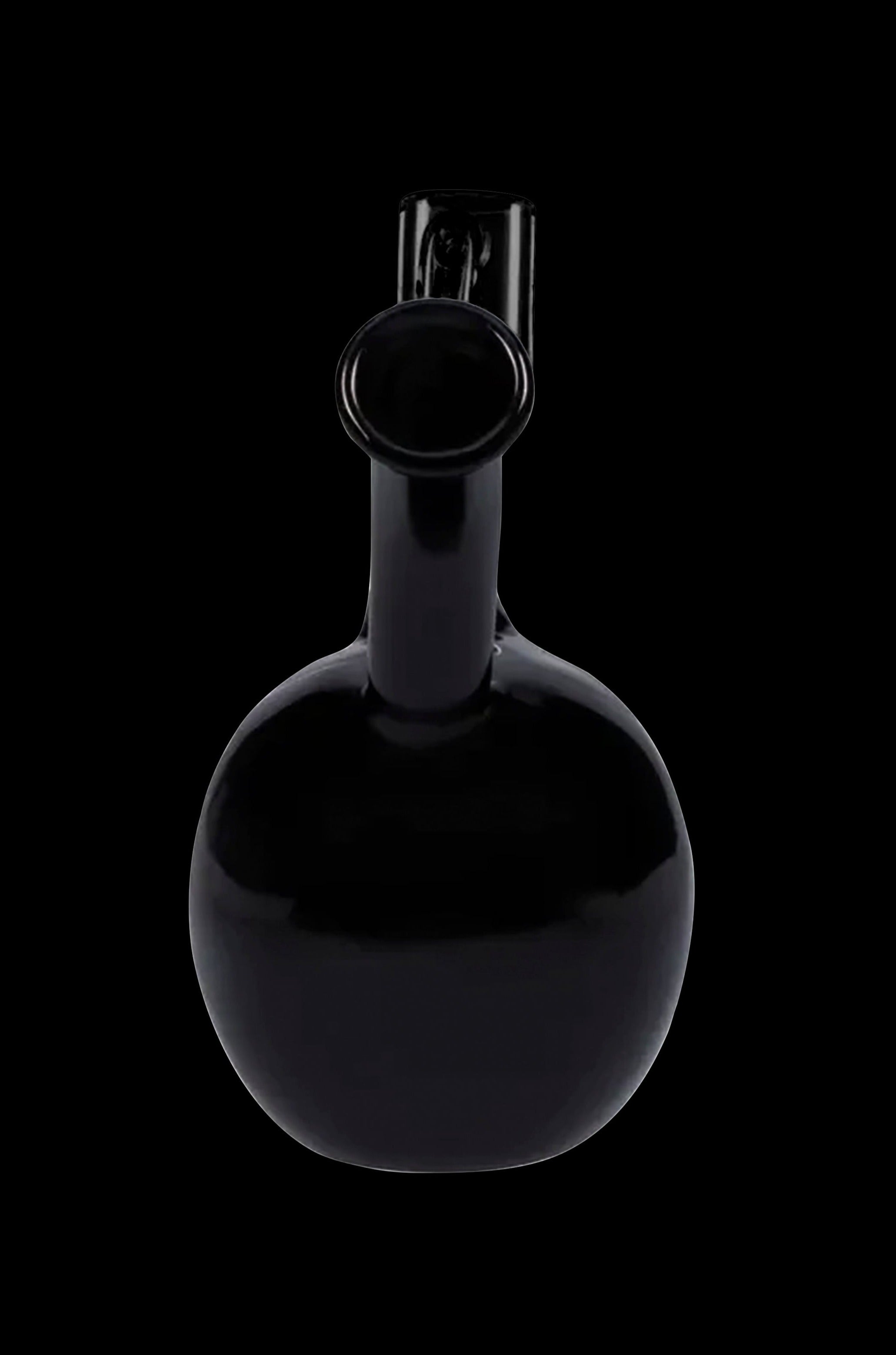 Black glass bubbler for smoking cannabis.