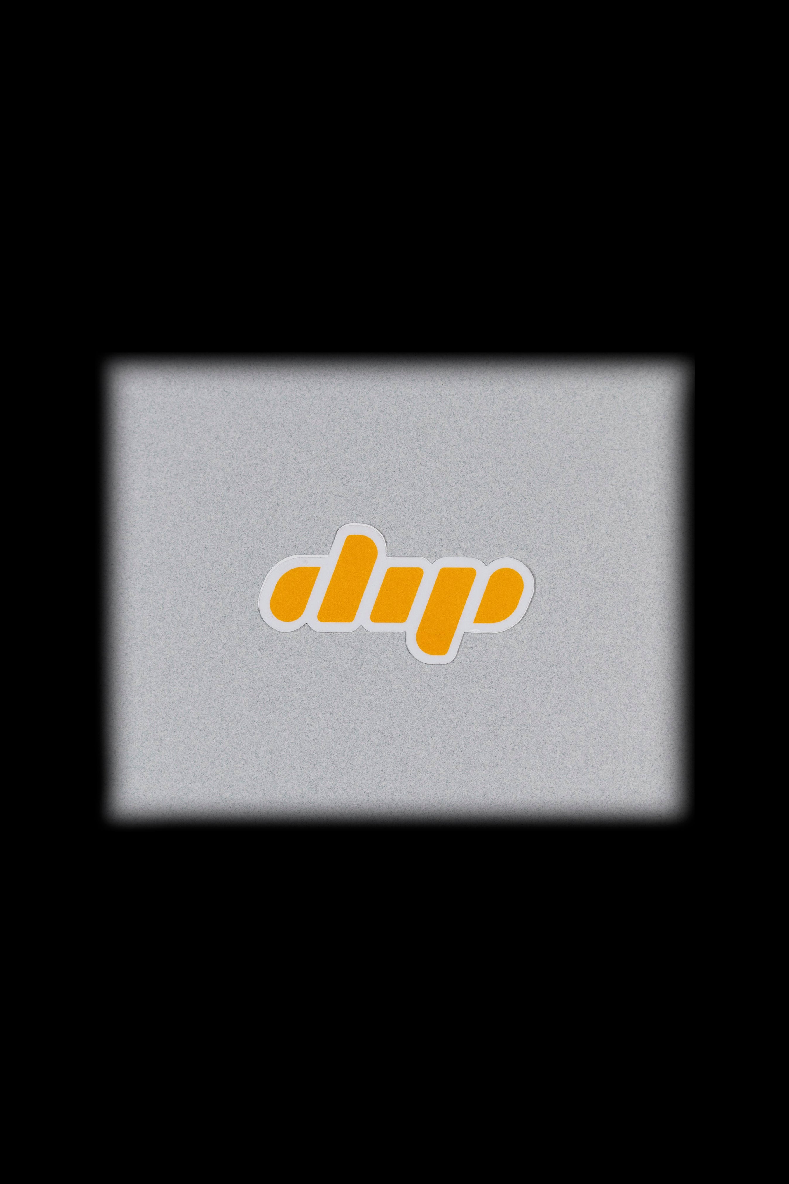 Orange cannabis leaf logo on a textured gray background.