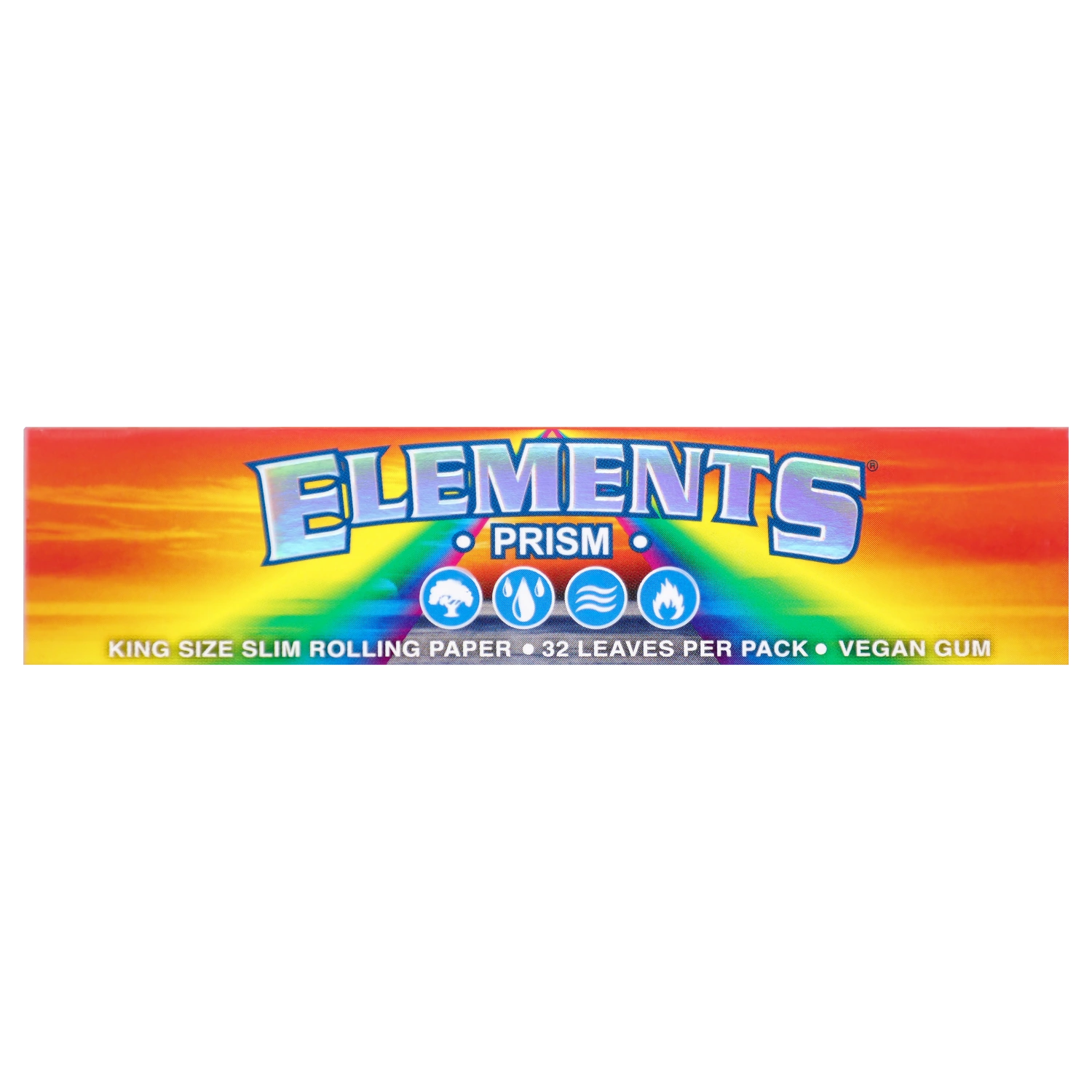Front-facing shot of the “Epic 420 House Party” Deluxe Box showing a bright rainbow gradient strip with large multicolored ELEMENTS text and icons across the center.