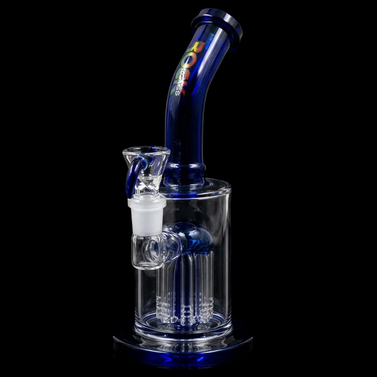 Rock Glass Cobalt Contour 8" Rock Glass Tree Perc Bong