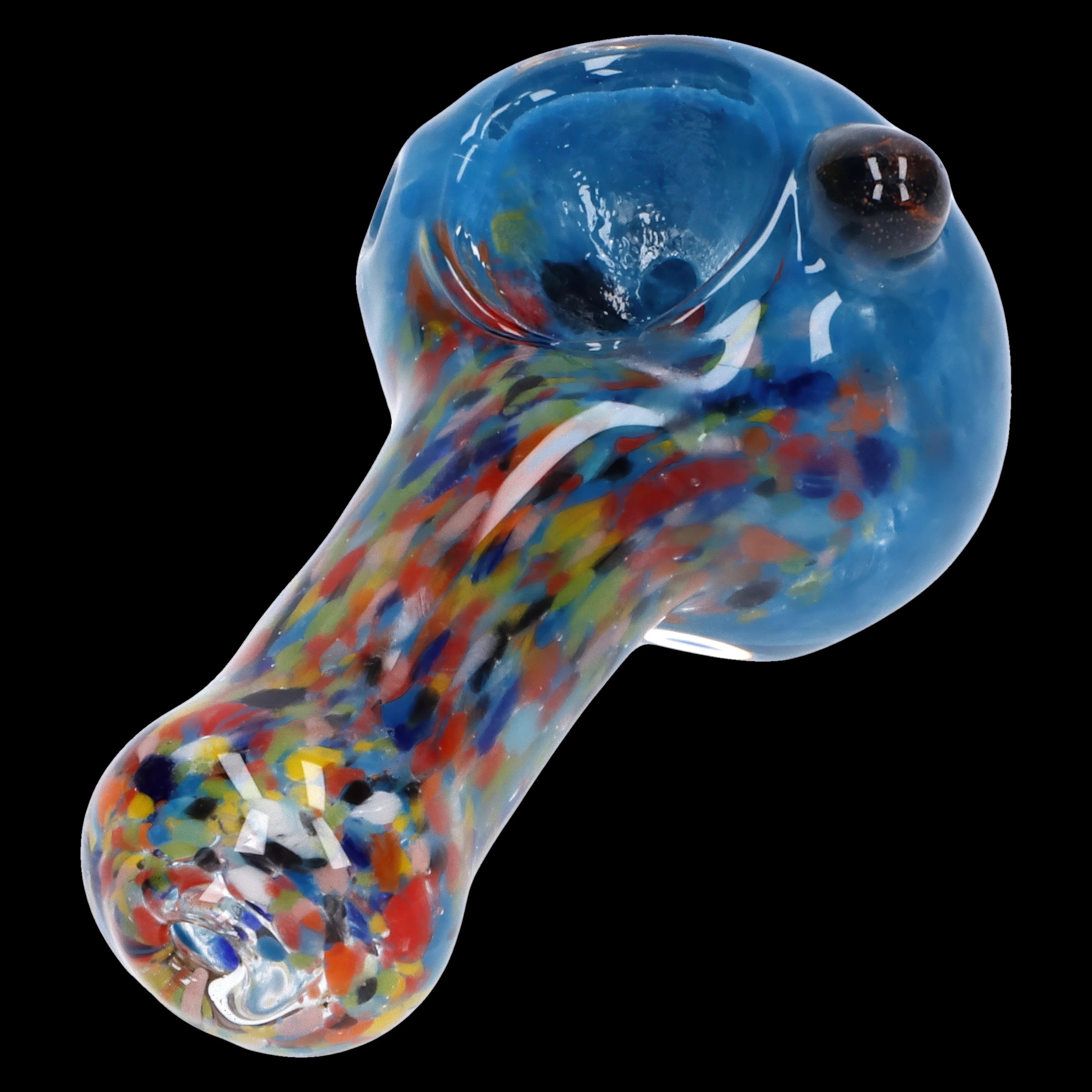 Colorful glass pipe for smoking cannabis.