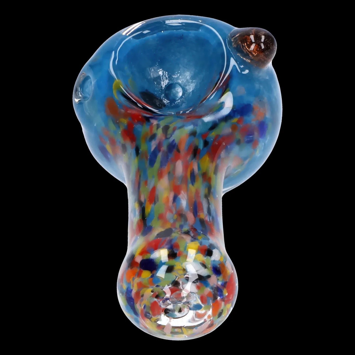 Colorful glass pipe isolated on a black background.