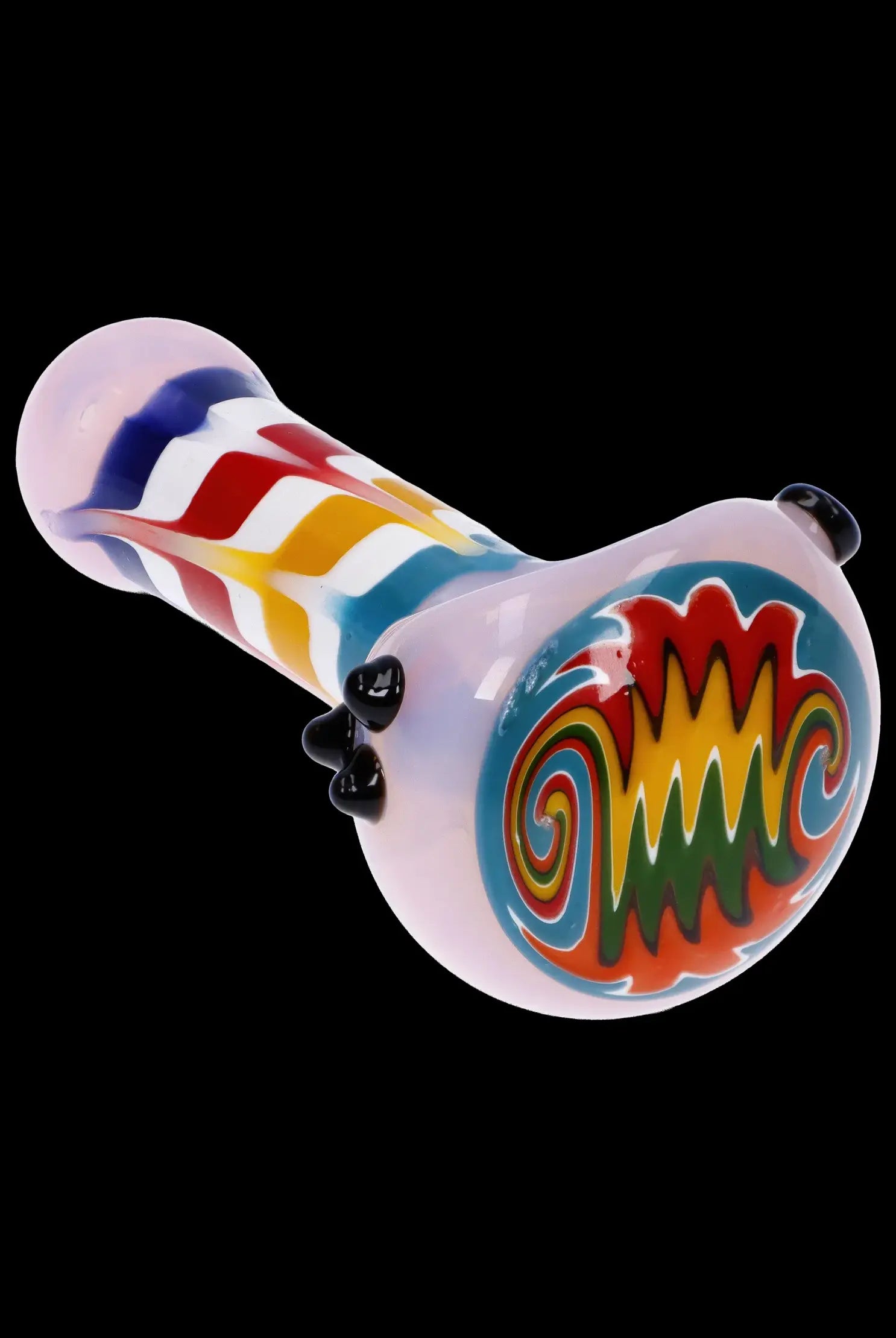 Colorful glass pipe for smoking cannabis.