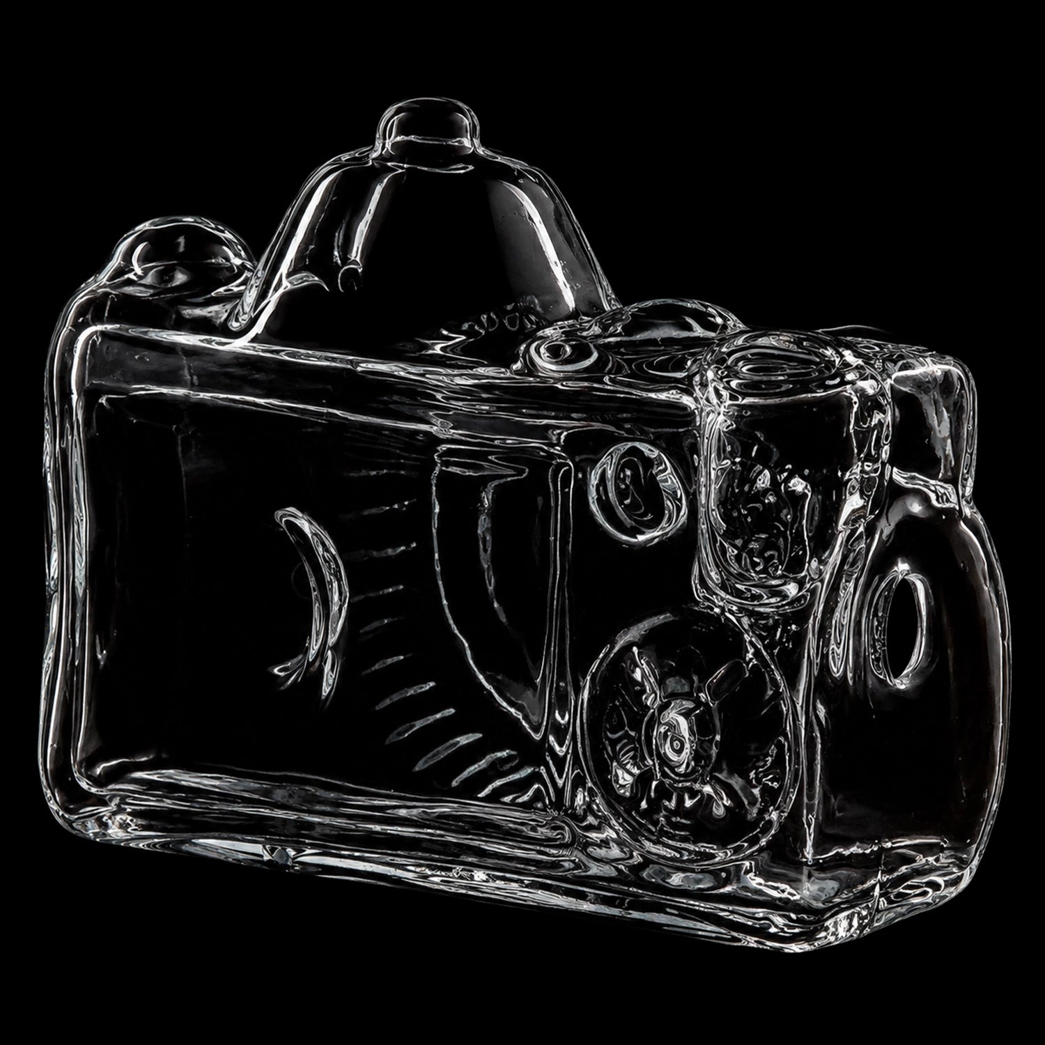 SeshGear Old School Camera Glass Hand Pipe - 3.75" / Clear
