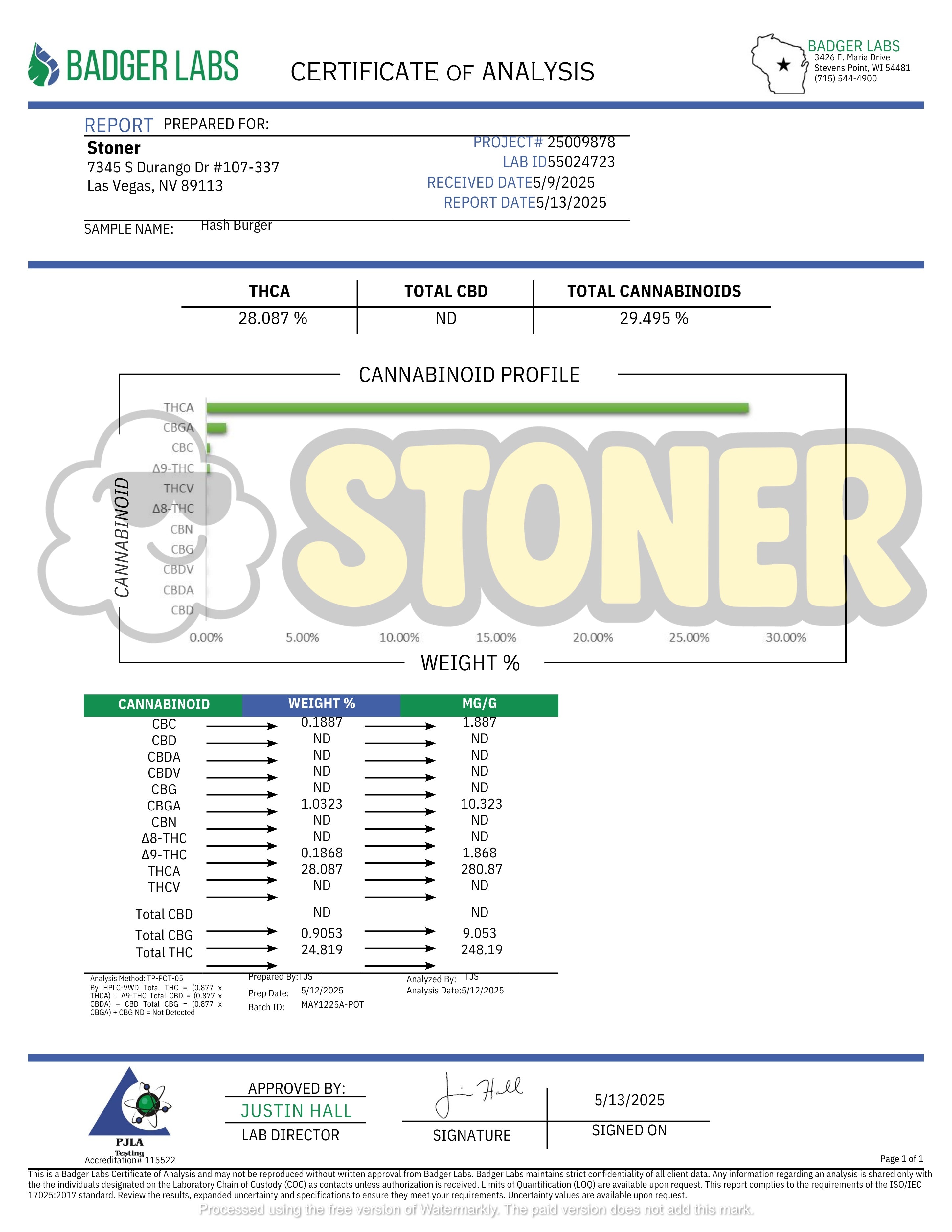 Stoner Hash Burger THCA Flower - Stoner Premium