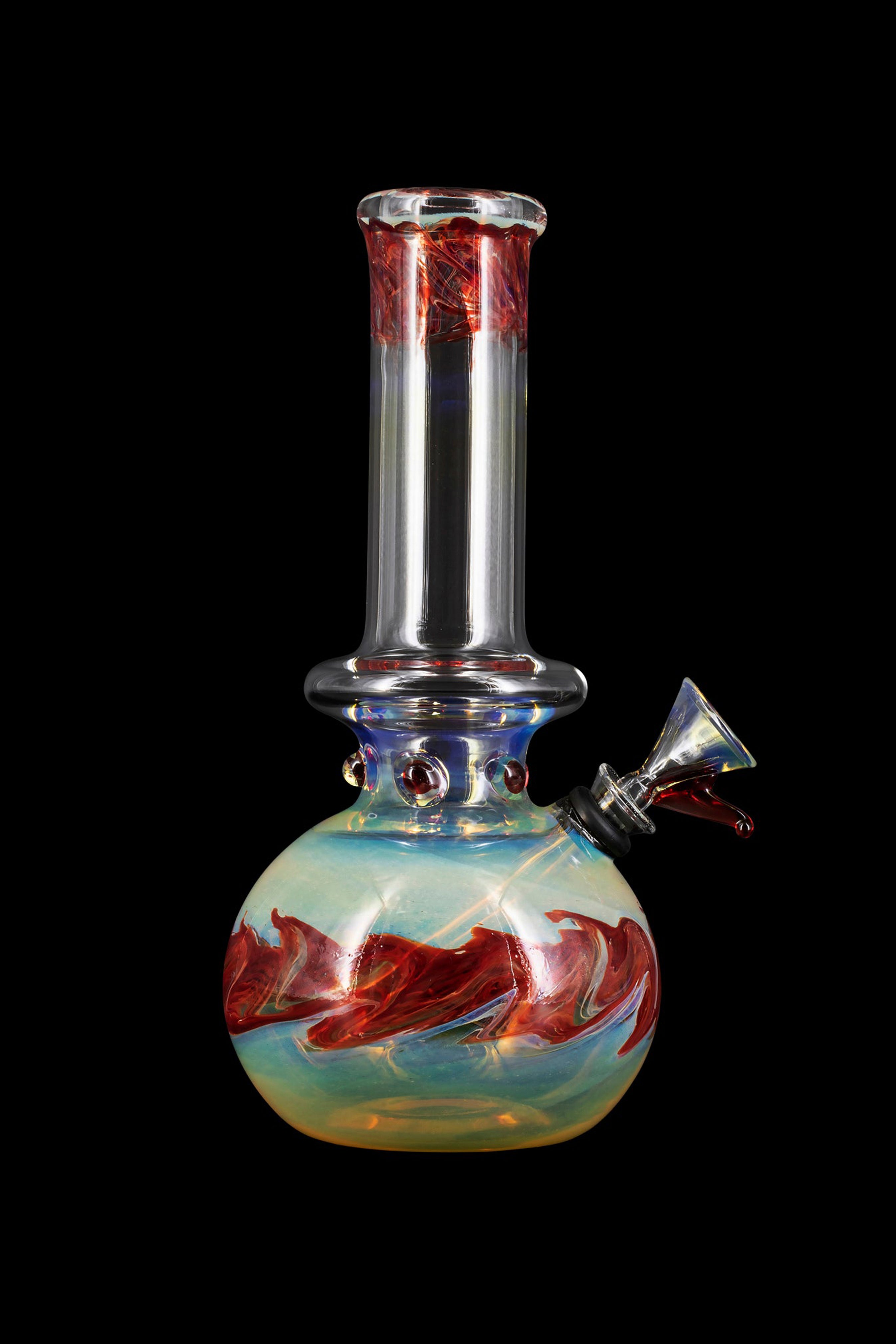LA Pipes Raked Burnt Orange Fumed Beaker Bong