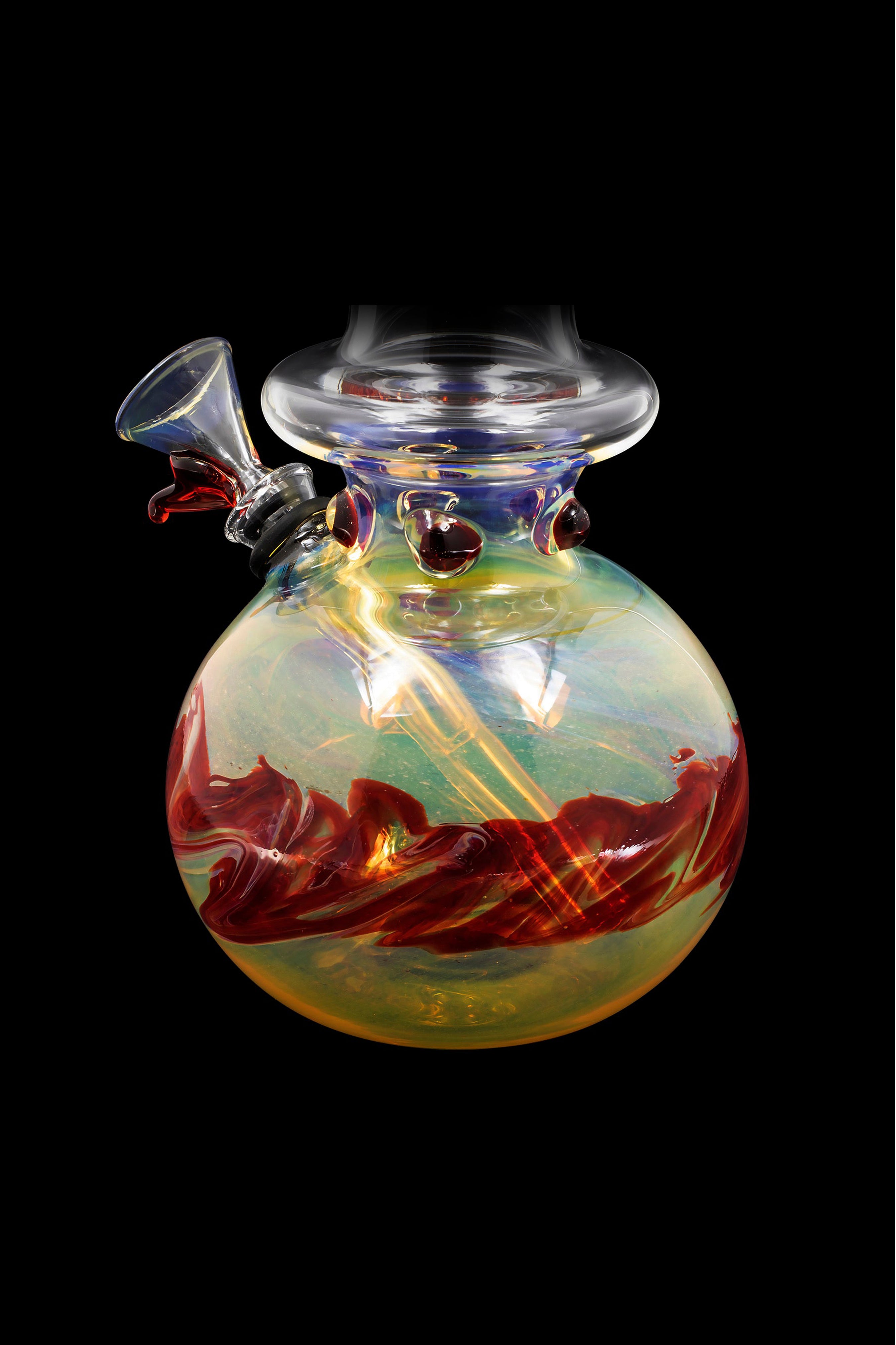 LA Pipes Raked Burnt Orange Fumed Beaker Bong