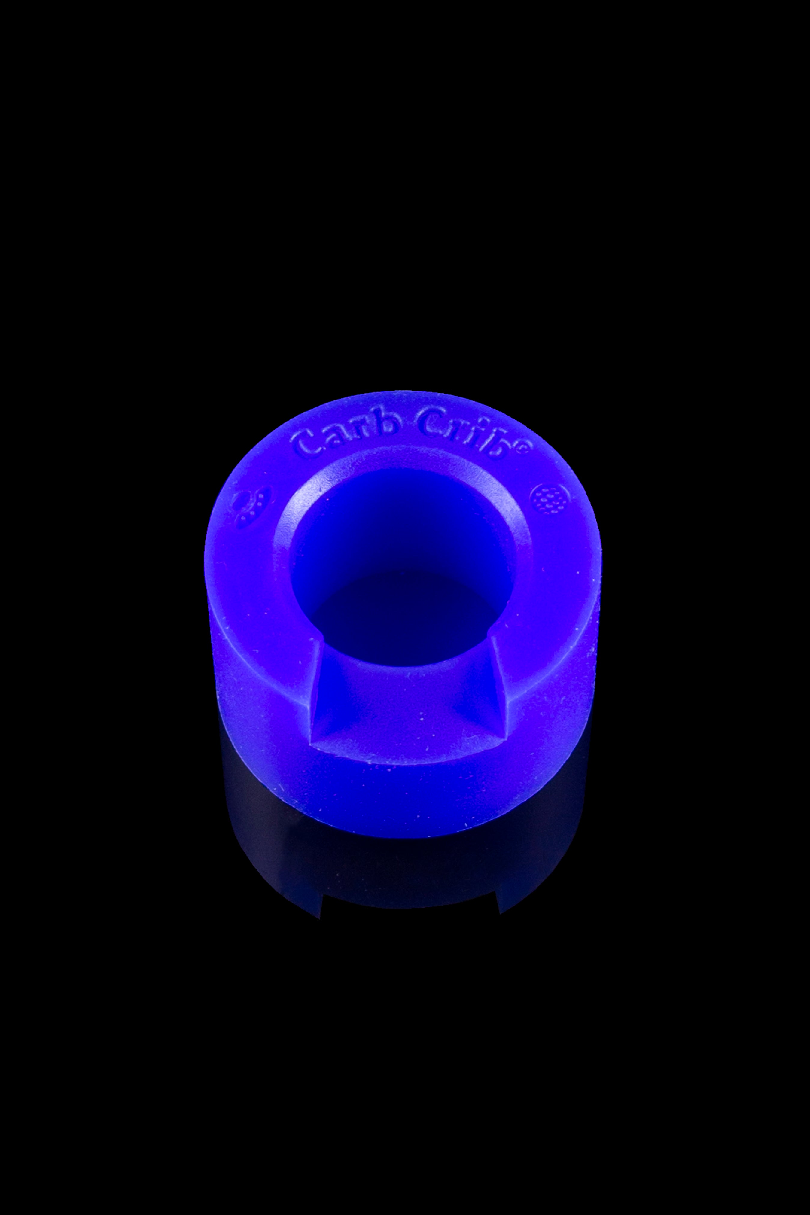 Blue silicone carb cap for use with cannabis concentrates.