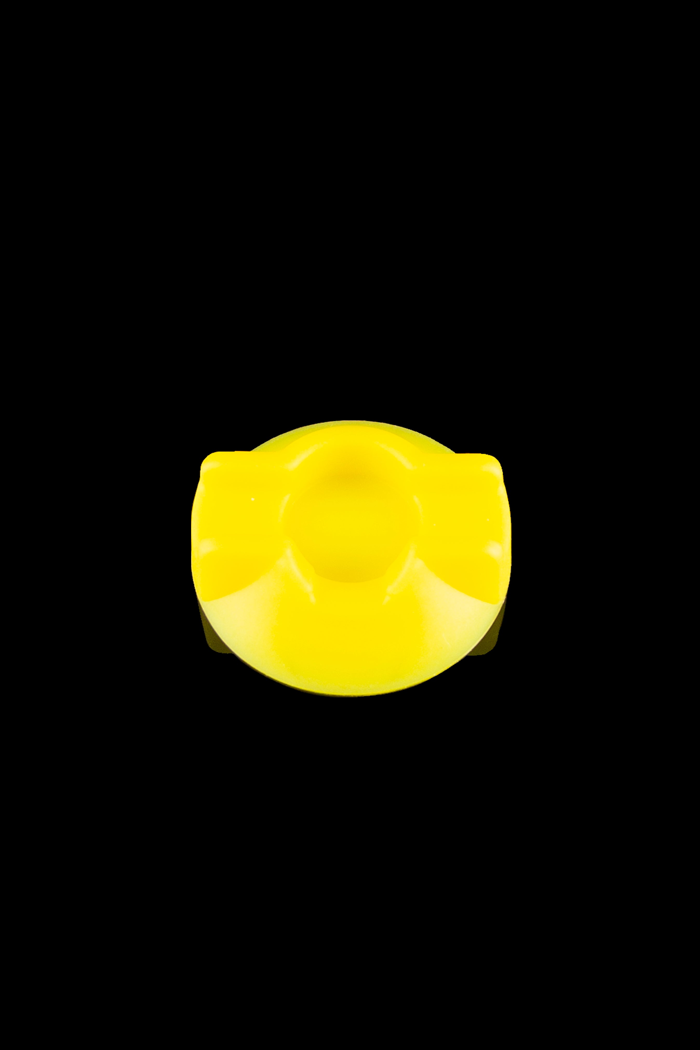 Yellow glass cannabis smoking bowl.