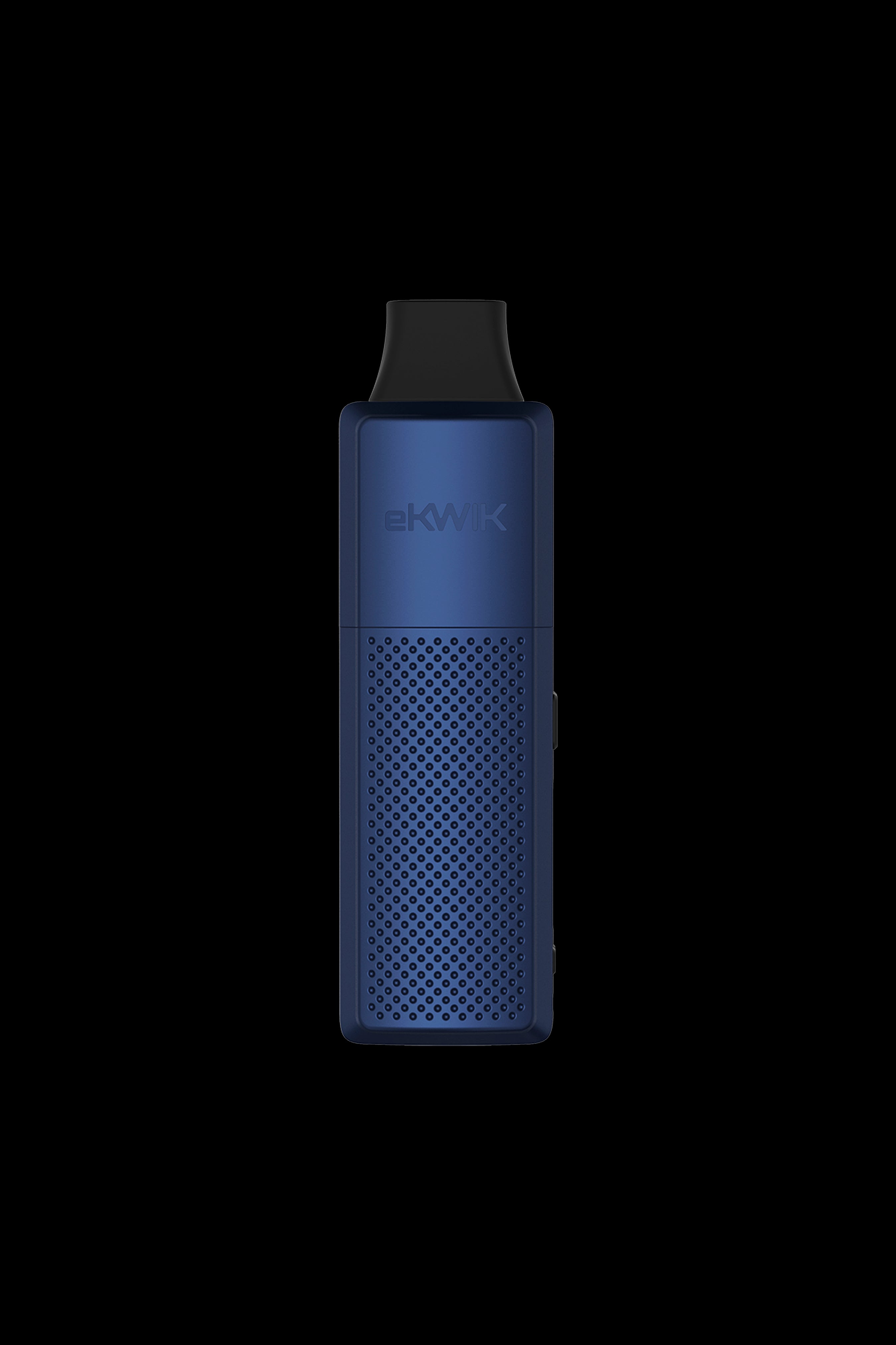 Blue cannabis vaporizer pen with textured grip.