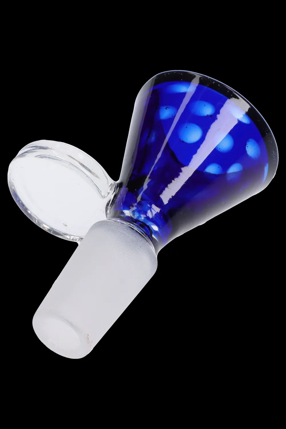 Blue and clear glass cannabis bowl.