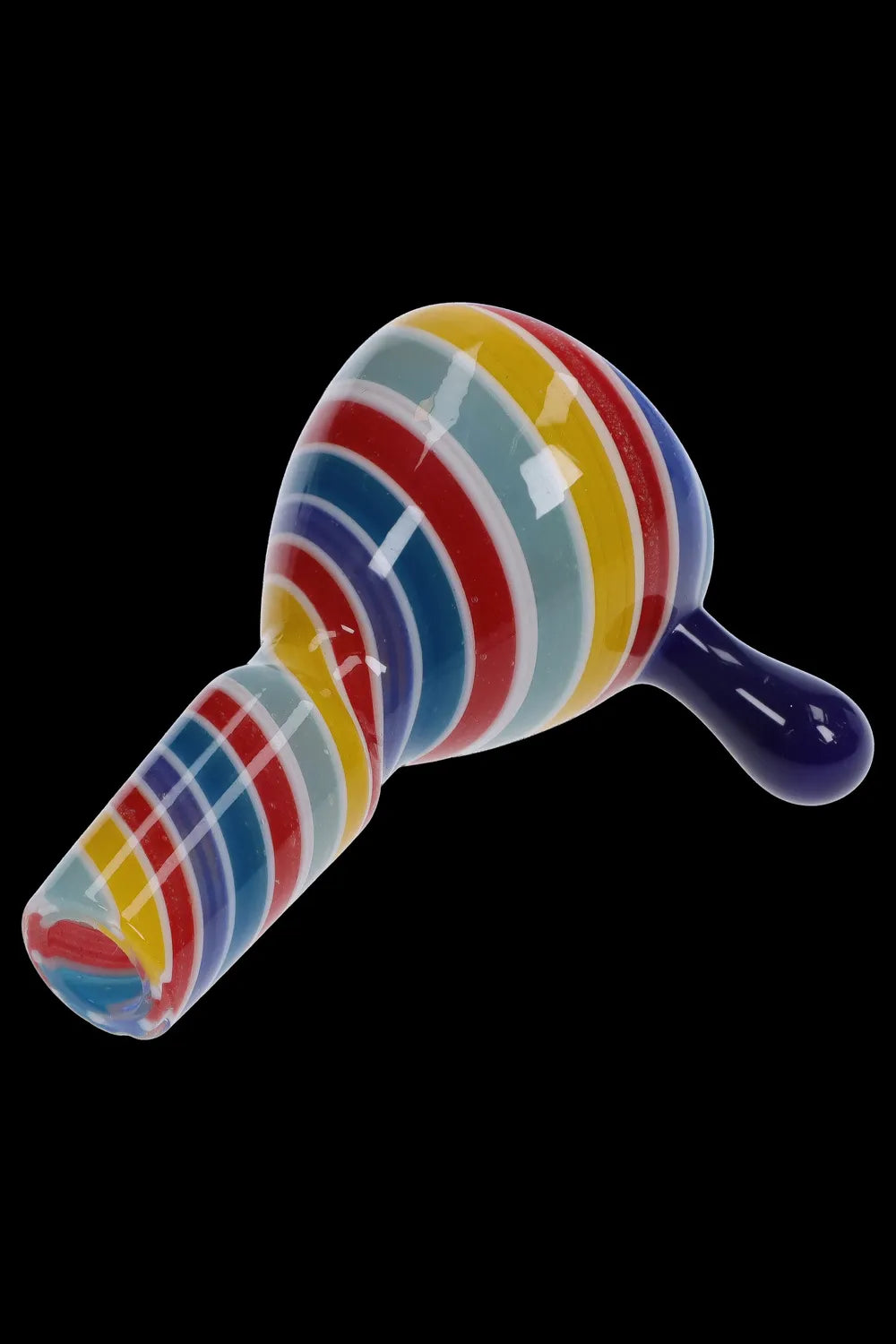 Colorful glass pipe for smoking cannabis.