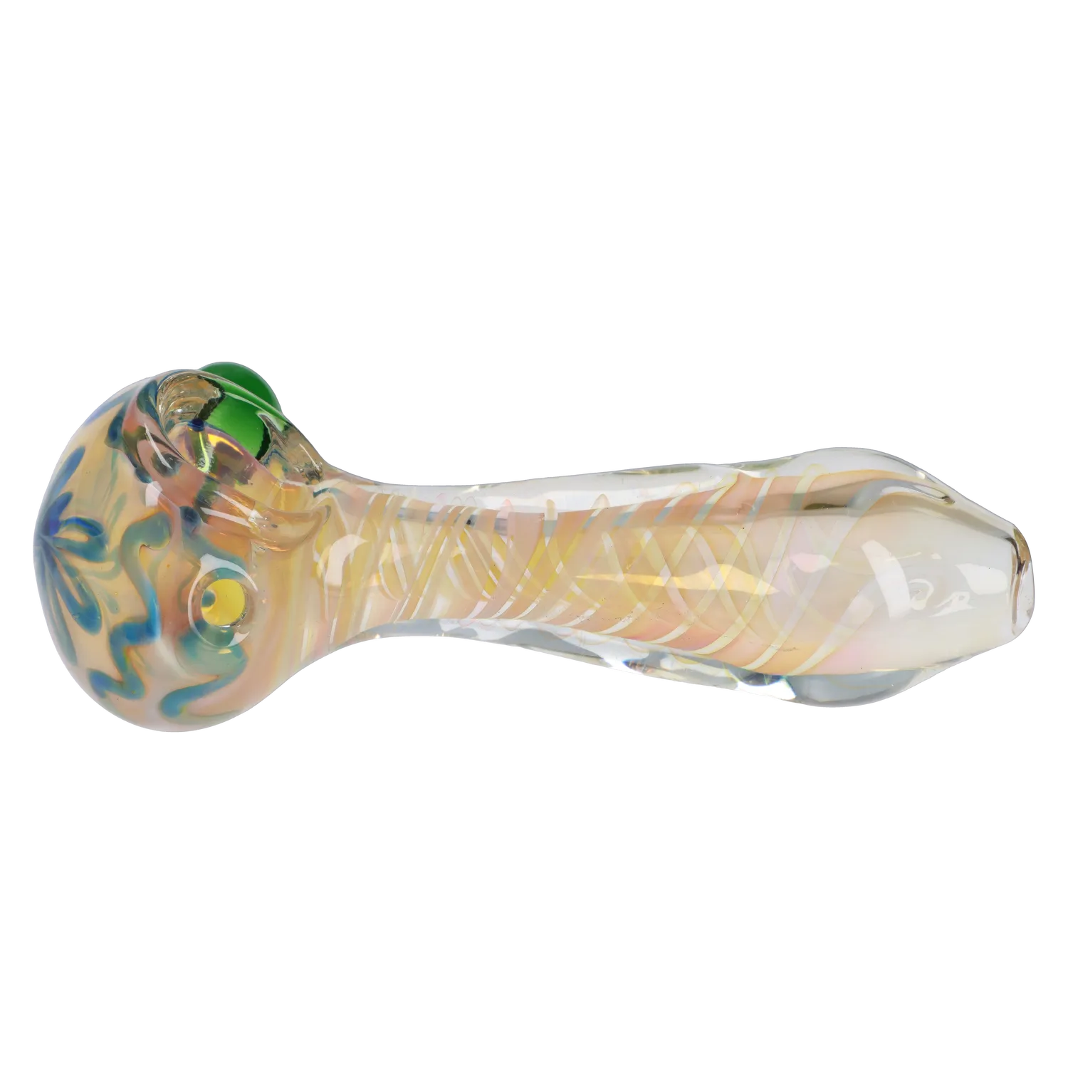 Smoke Cartel Gold Fume Twisty Spoon Pipe - 5 in.