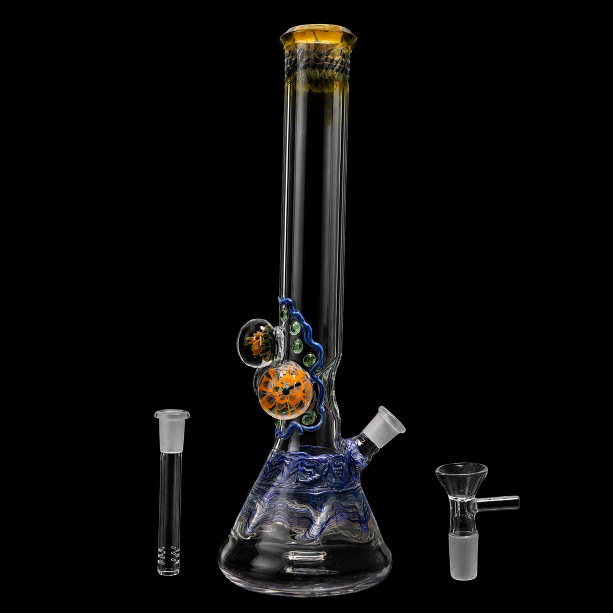 Lotus Smoke Cartel Mushroom Marble Bong - 18 in.
