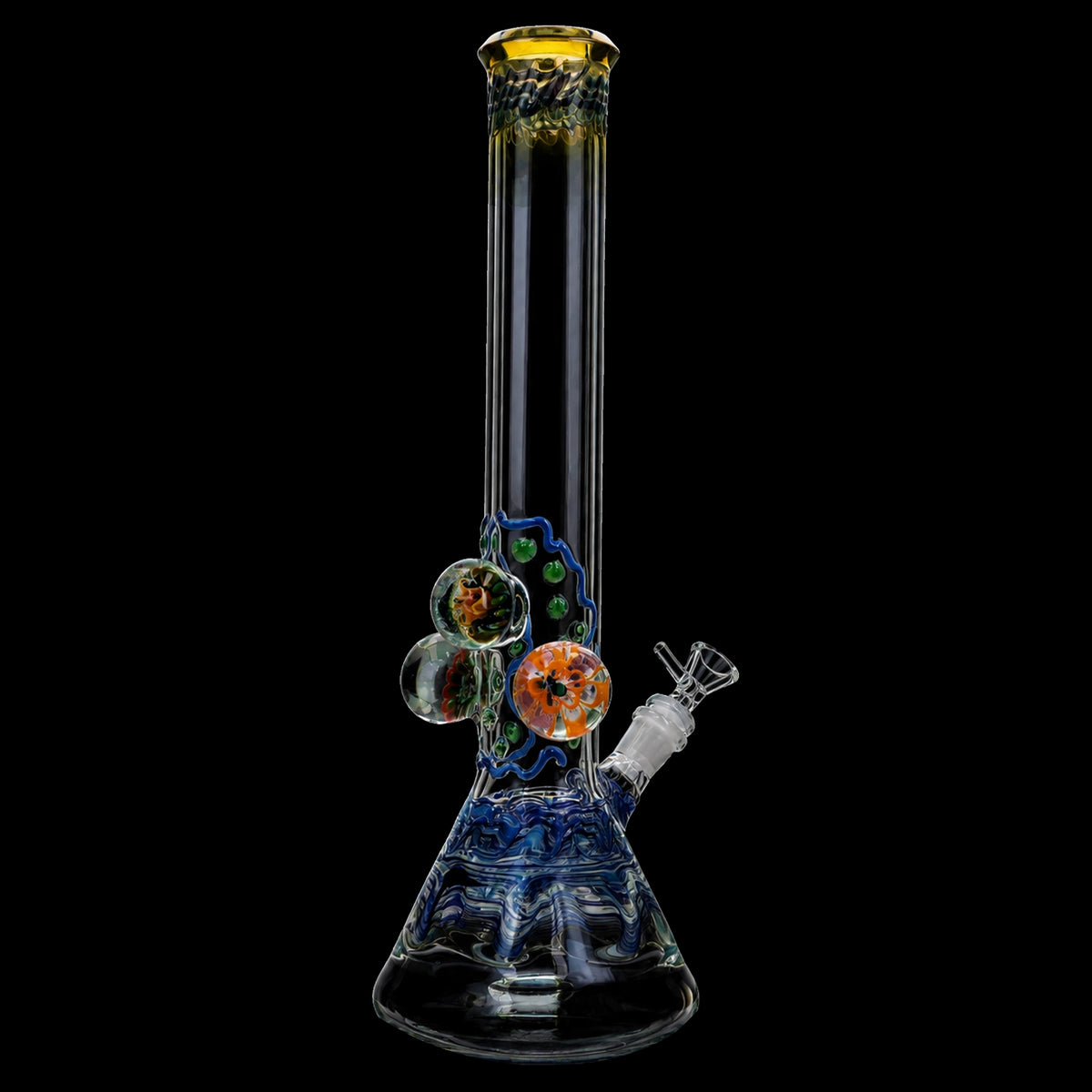 Lotus Smoke Cartel Mushroom Marble Bong - 18 in.