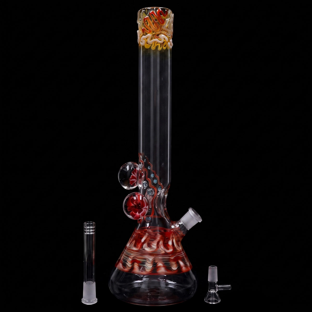 Lotus Smoke Cartel Mushroom Marble Bong - 18 in.