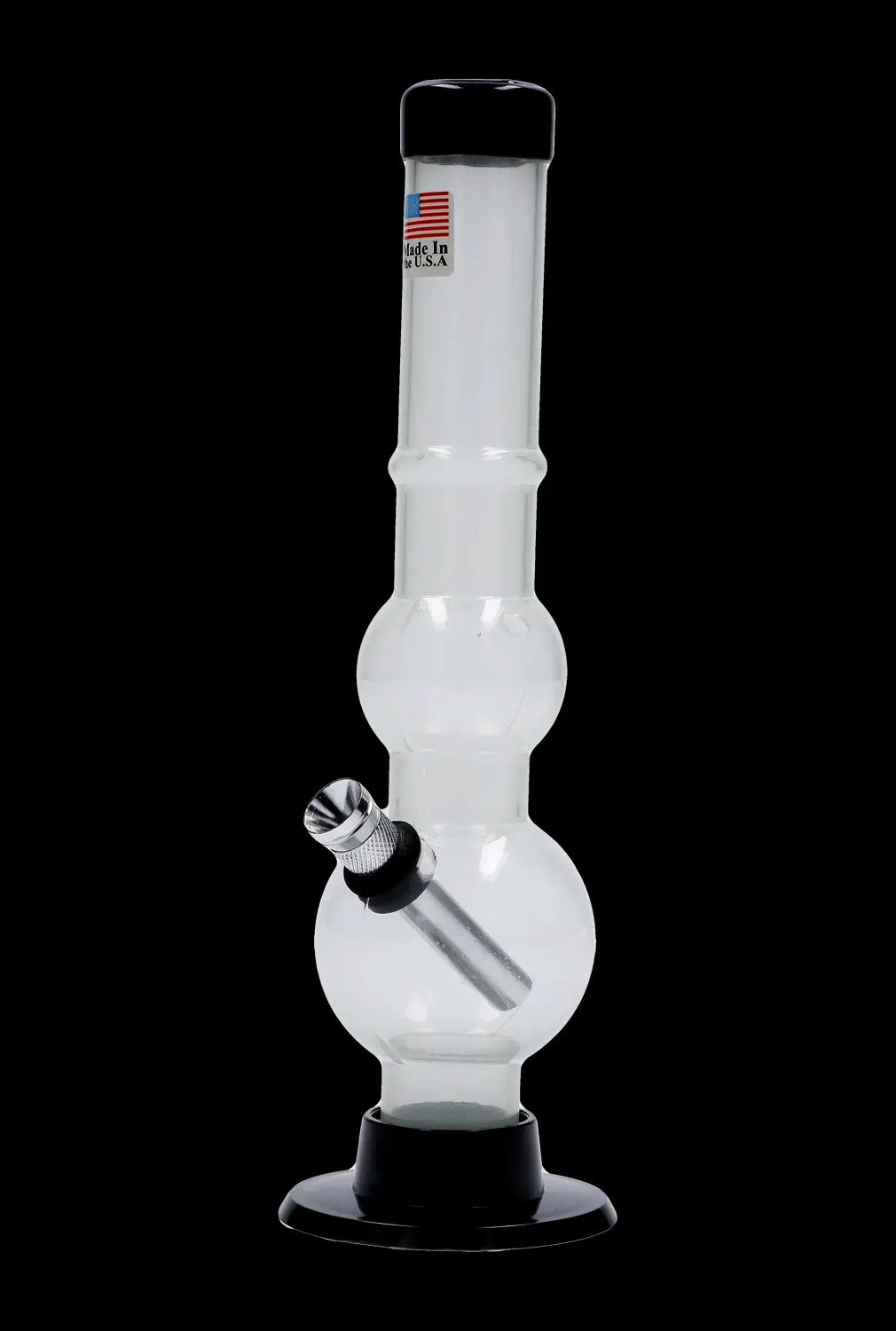 JM Plastics Double Bubble with Grip and Carb Hole Acrylic Bong - 8 in.