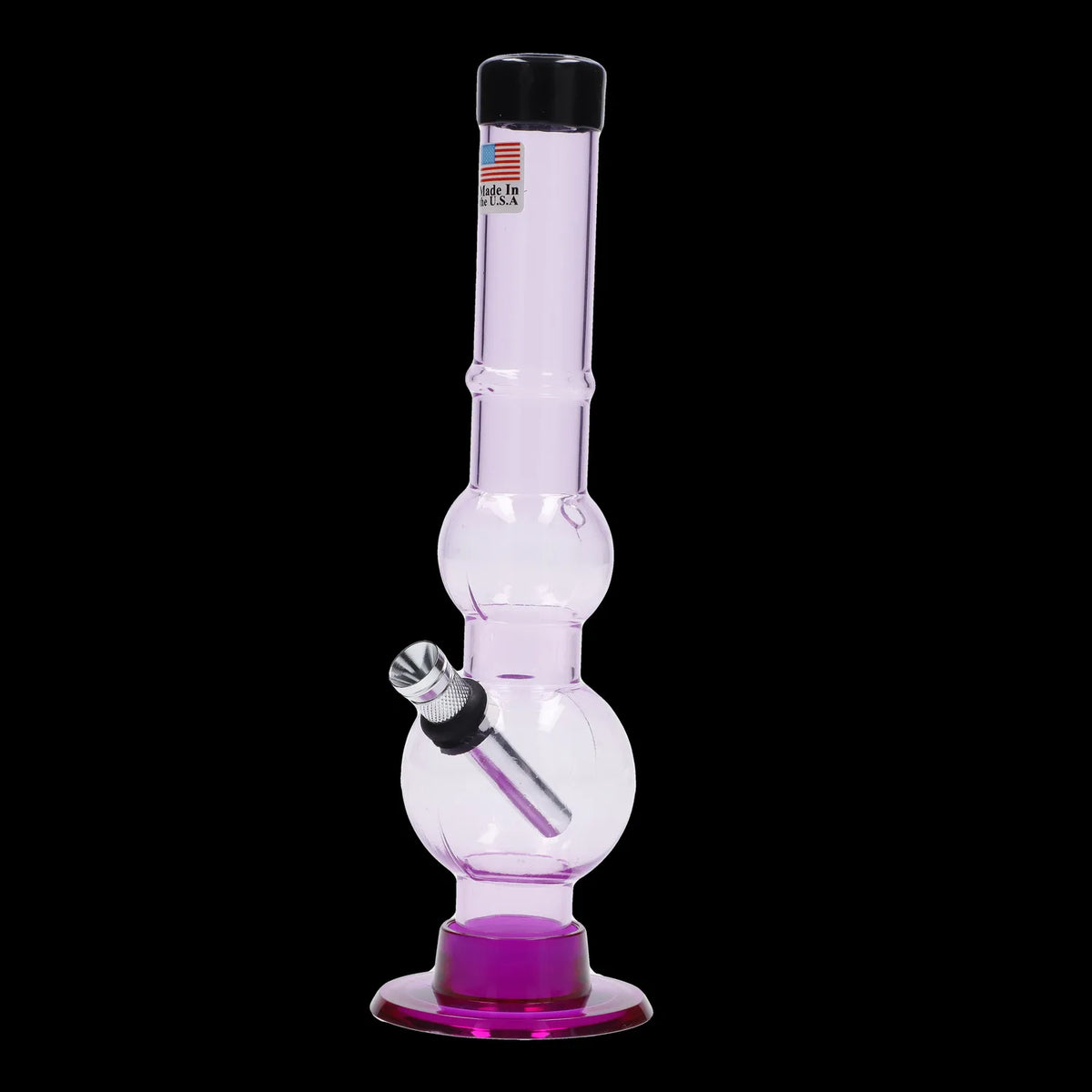 JM Plastics Double Bubble with Grip and Carb Hole Acrylic Bong - 8 in.